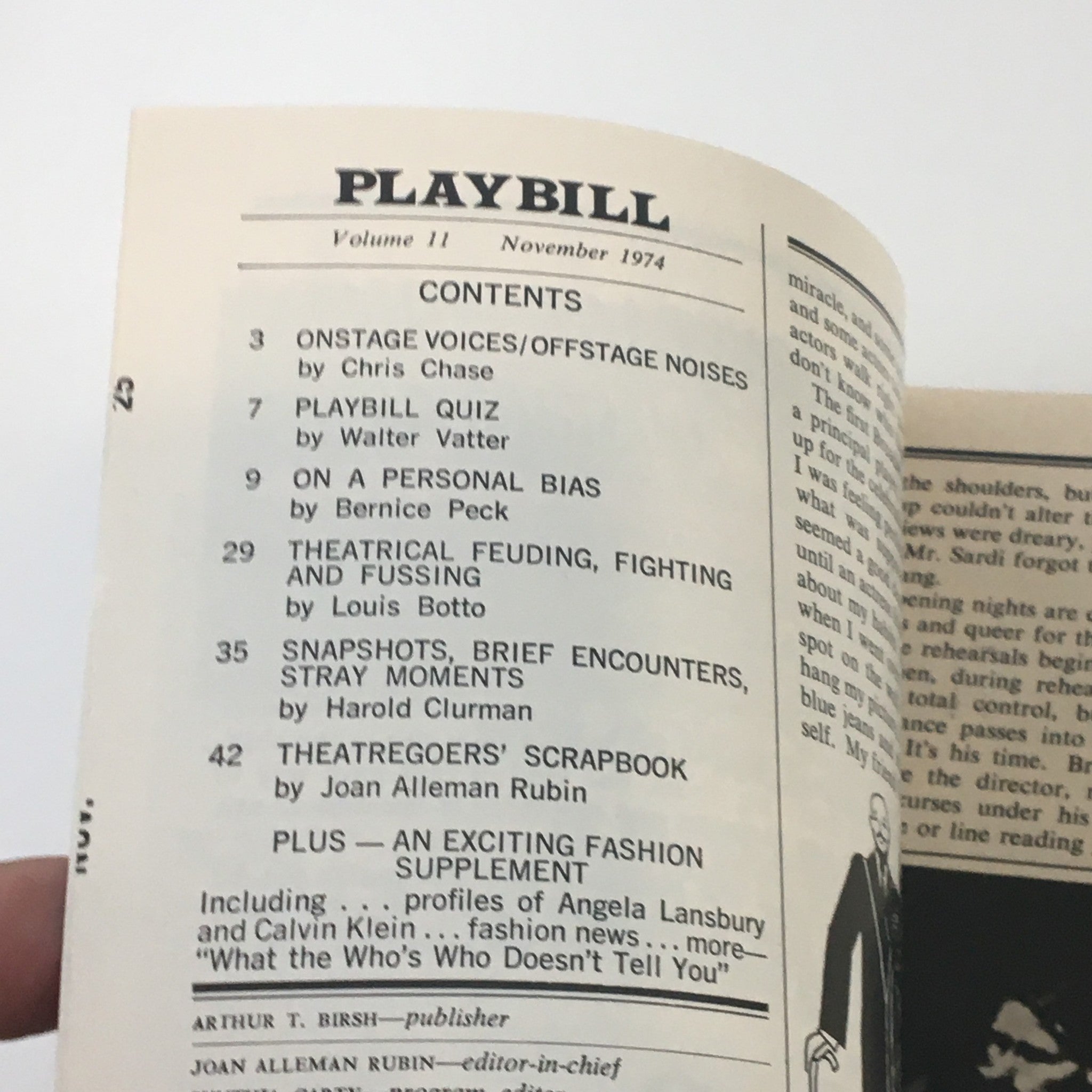 1974 Playbill Anta Theatre Cat On A Hot Tin Roof by Tennessee Williams