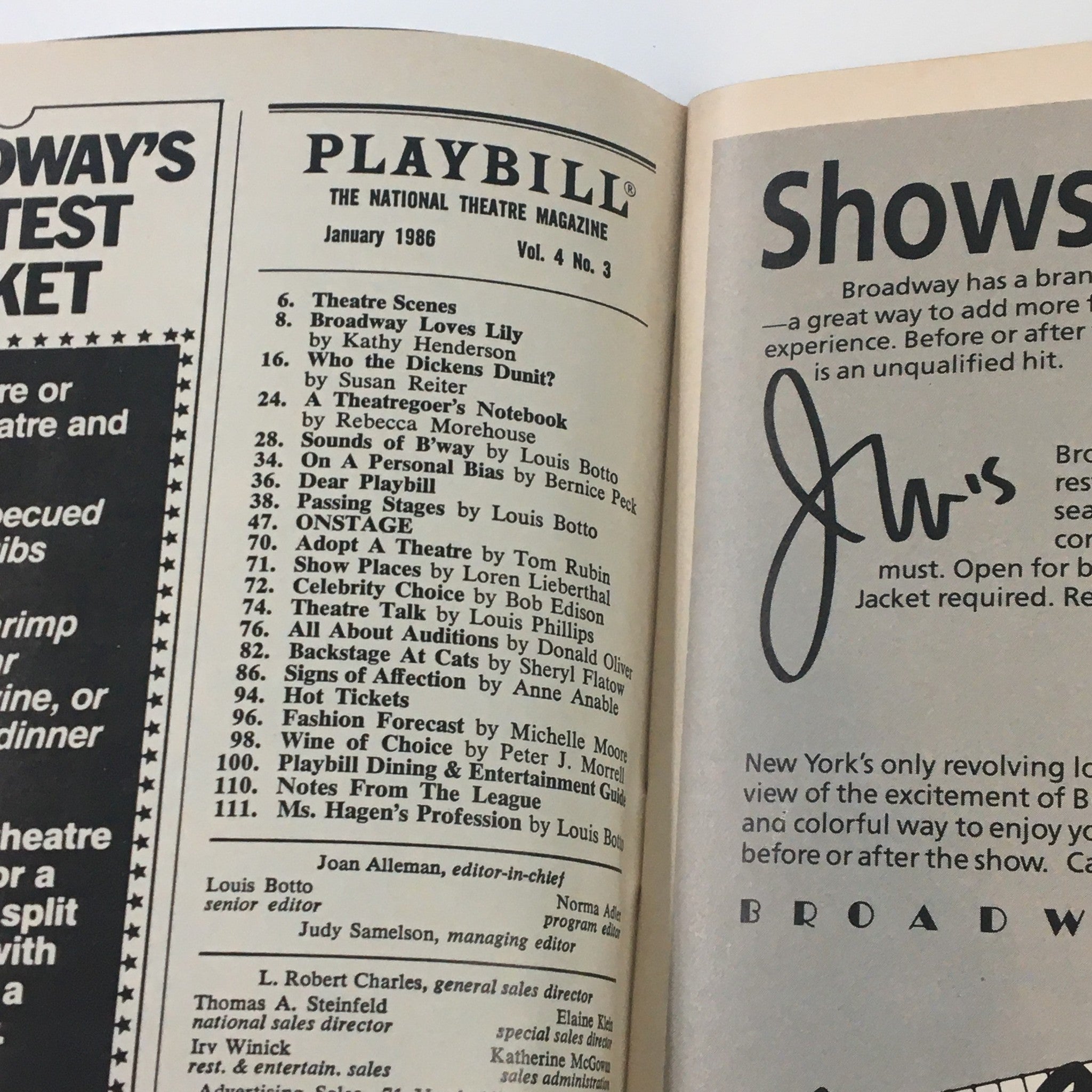 1986 Playbill Lily Tomlin The Search for Signs of Intelligent Life in Universe