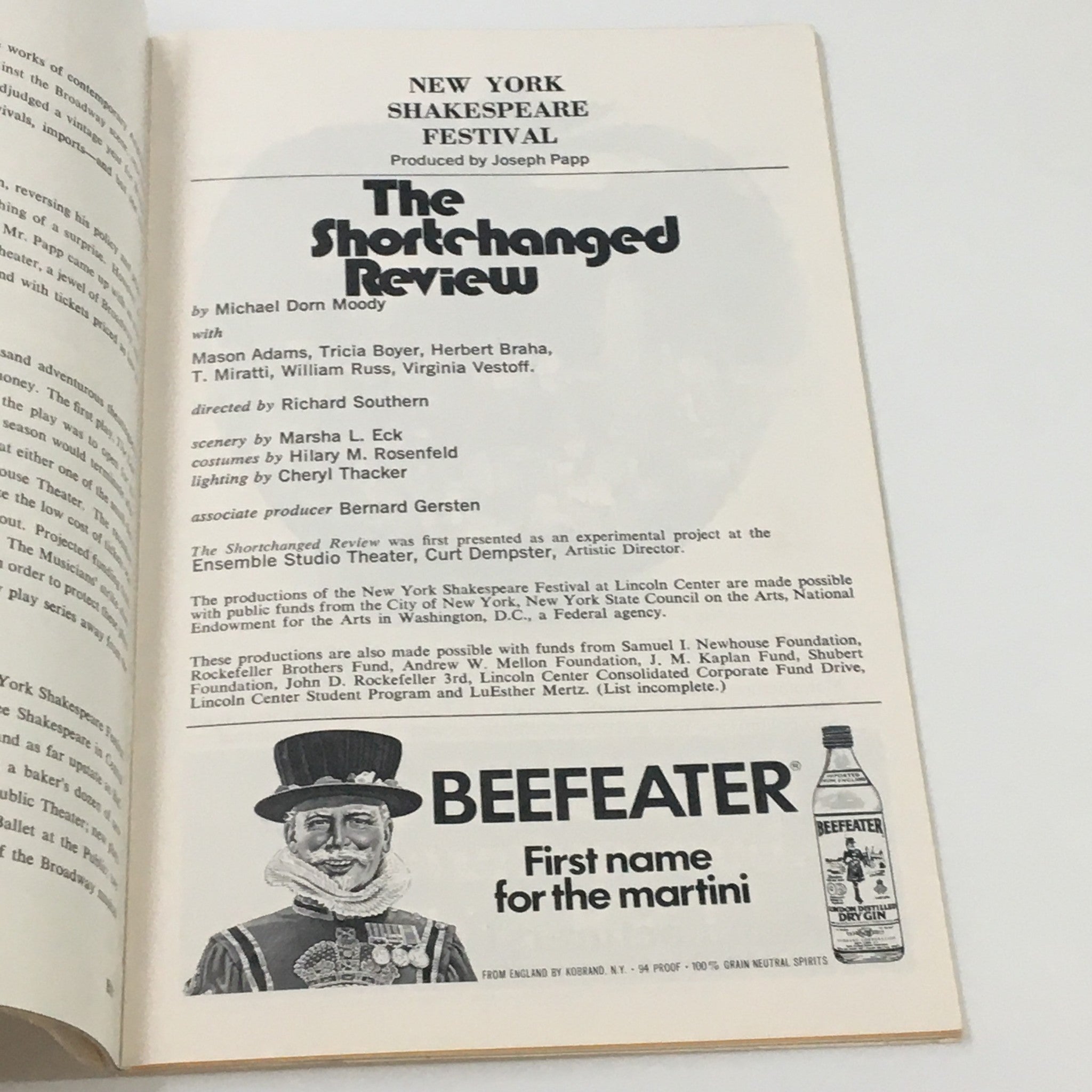 1976 Playbill New York Shakespeare Festival The Shortchanged Review by Michael M