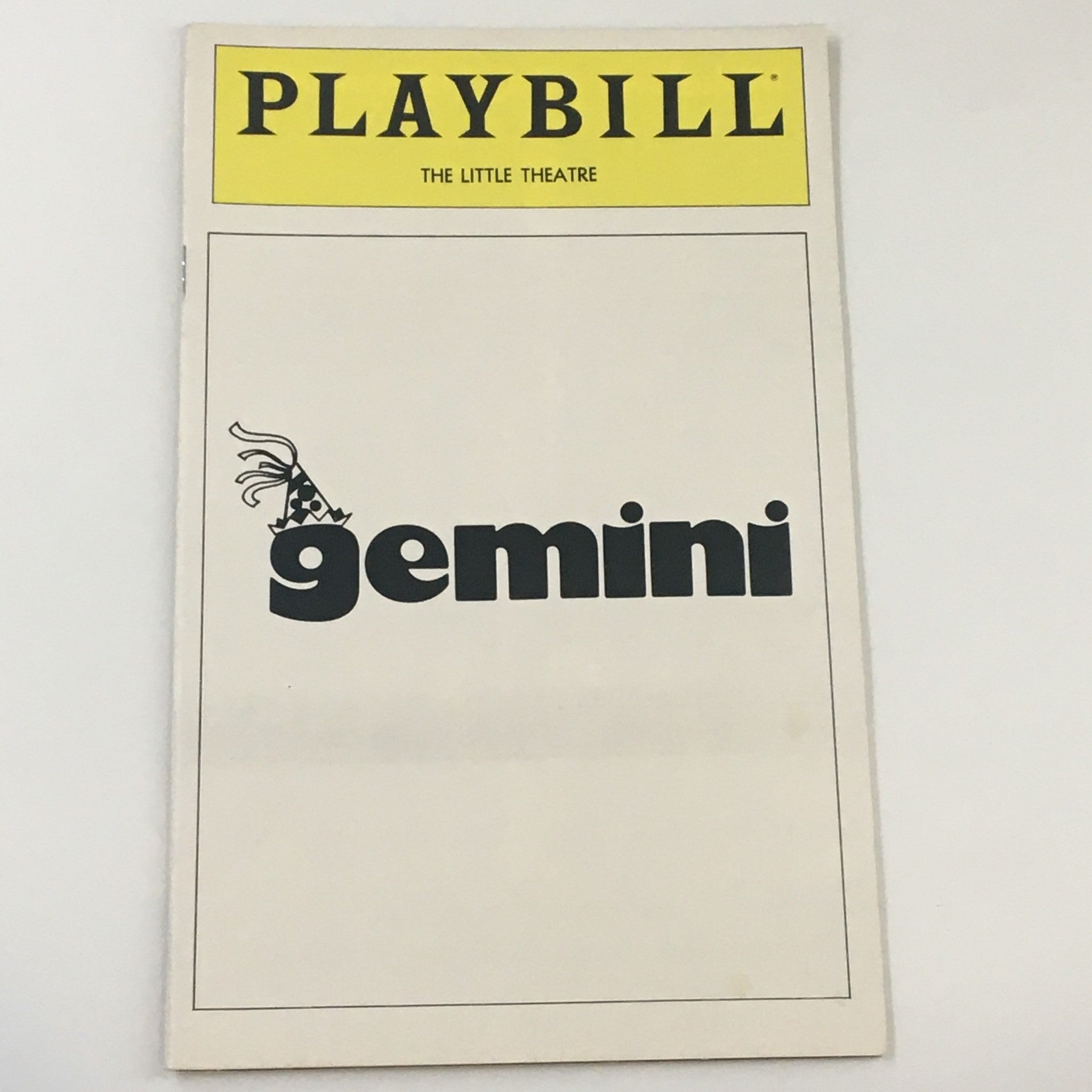 1977 Playbill The Little Theatre Albert Innaurato's Gemini by Peter Schifter