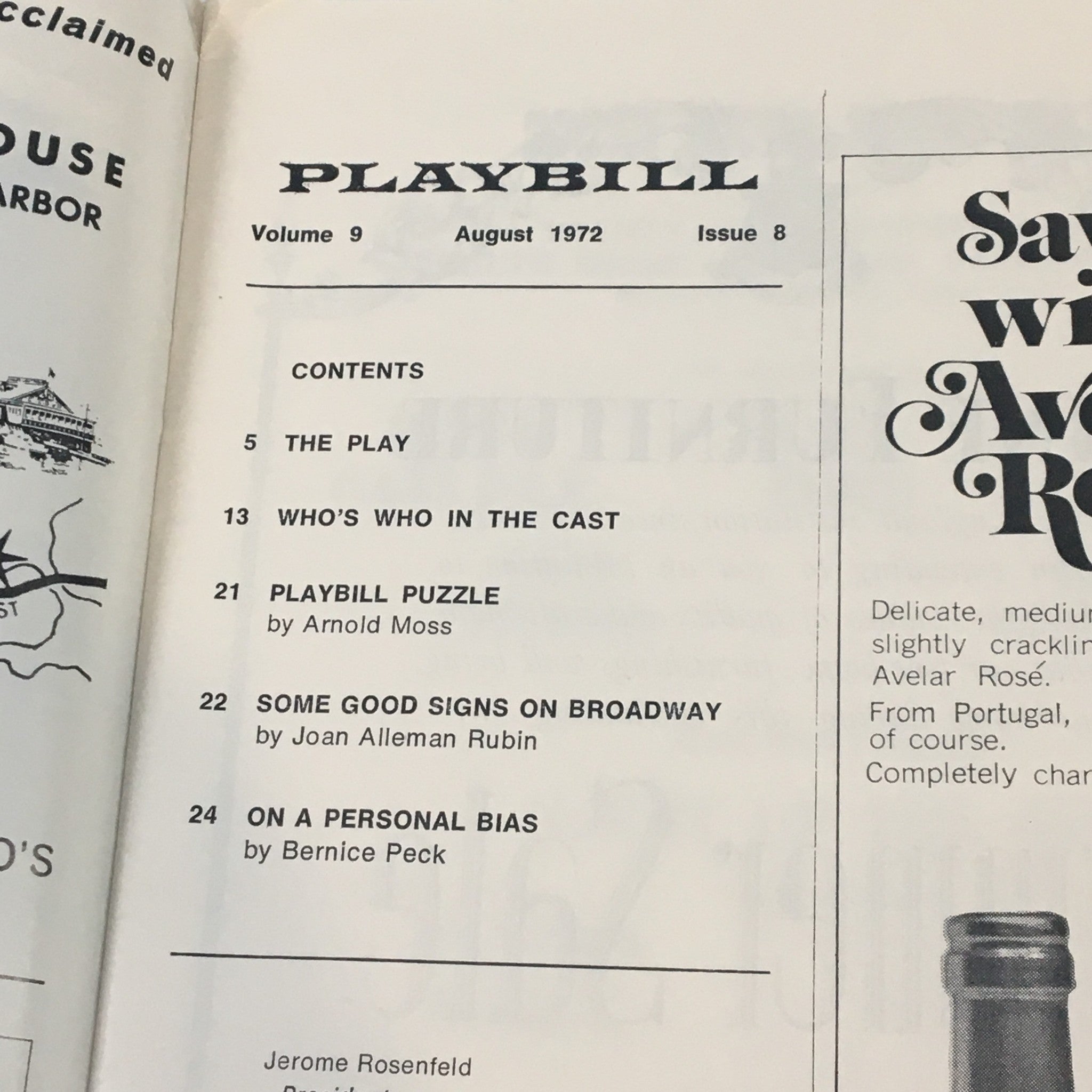 1972 Playbill South Shore Music Circus Moss Hart's Comedy Light Up The Sky