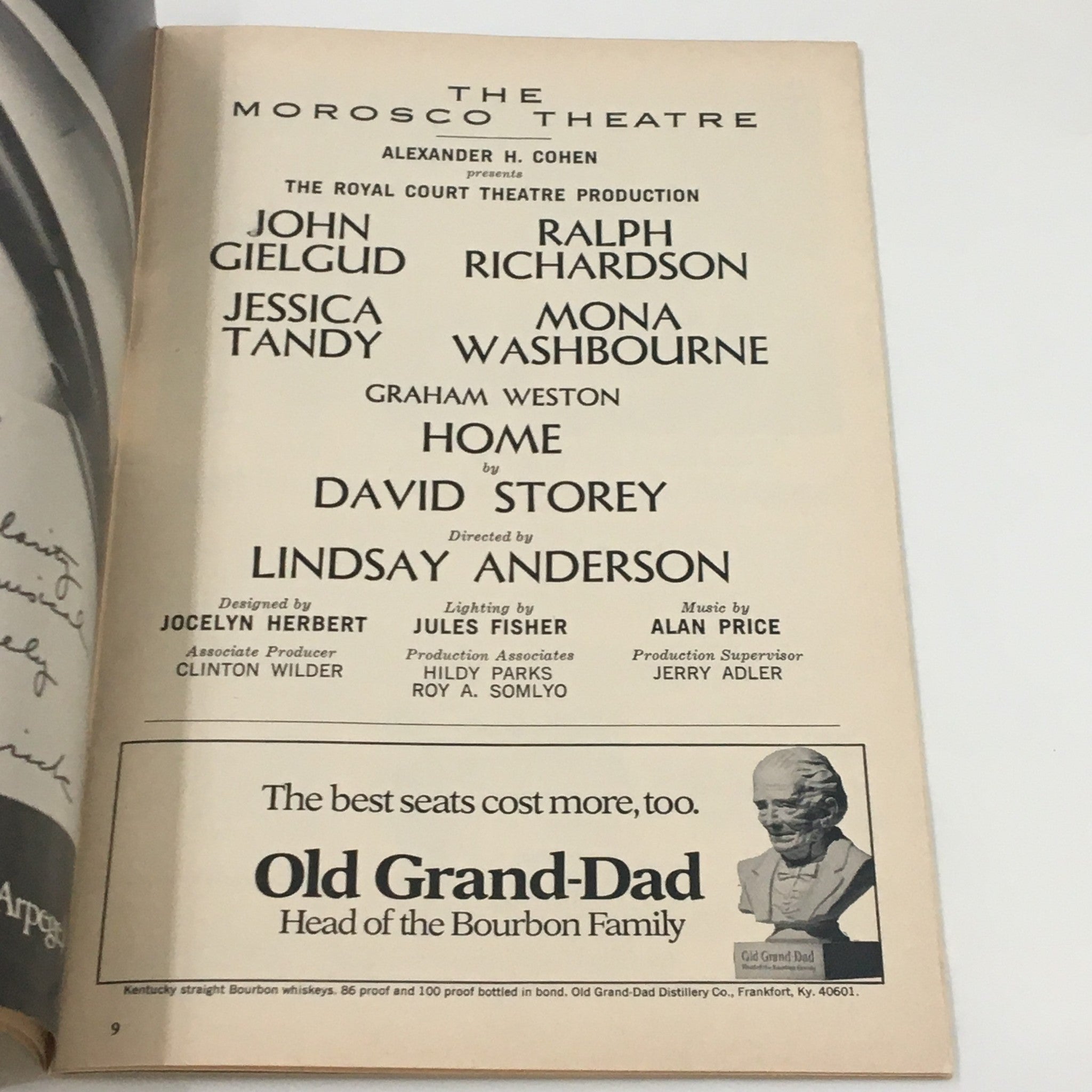 1971 Playbill The Morosco Theatre Graham Weston Home by David Storey