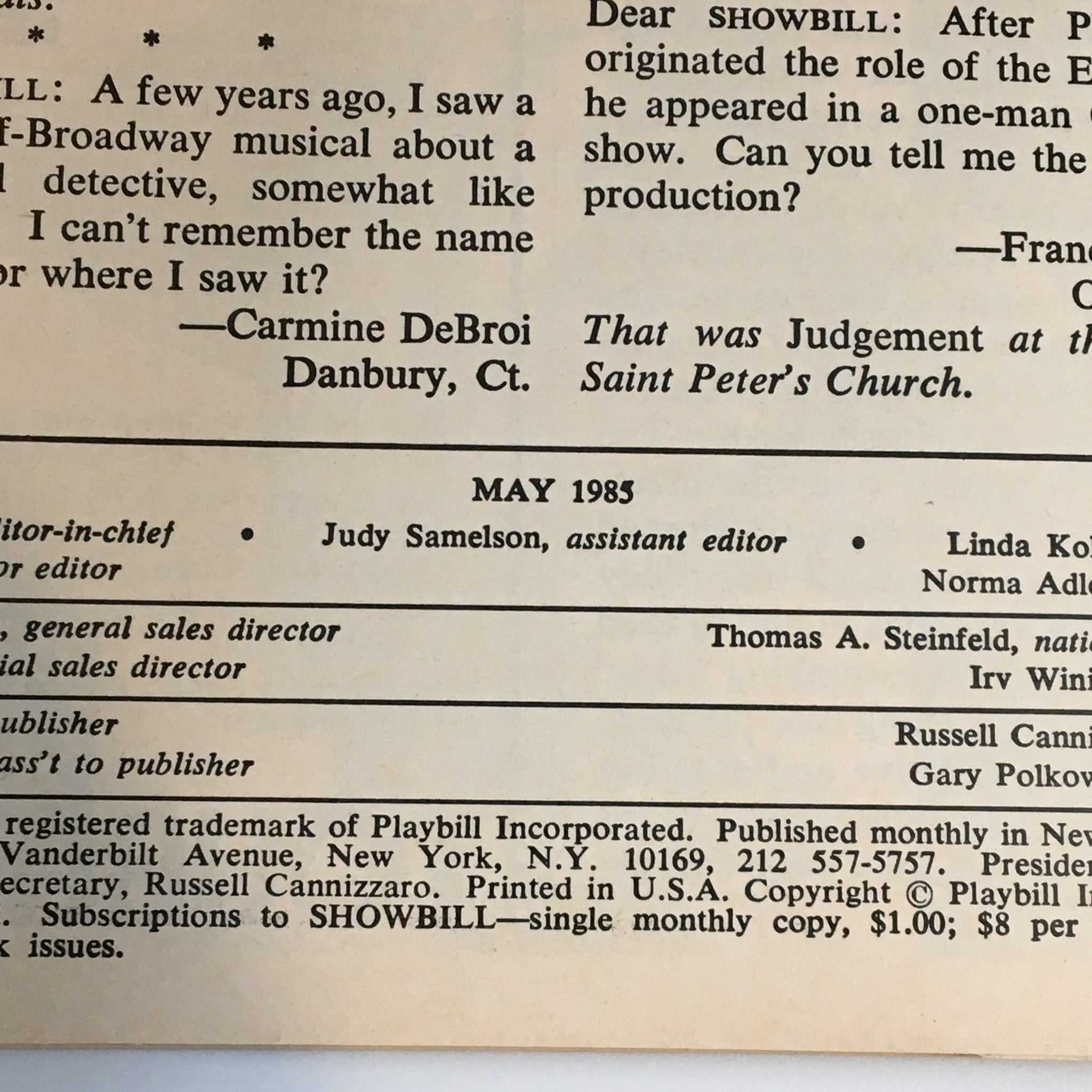 1985 Showbill Manhattan Theatre Club California Dog Fight by Mark Lee