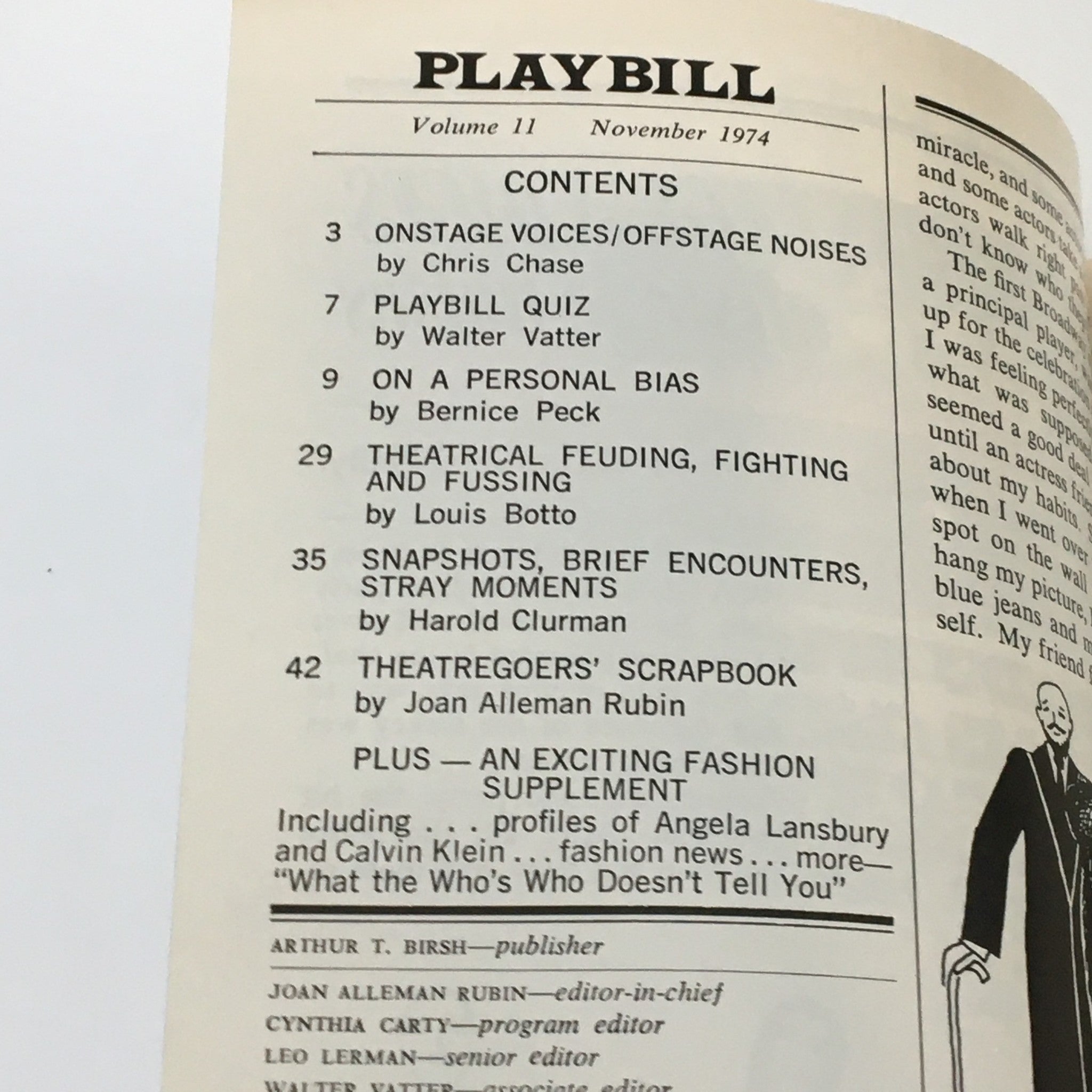 1974 Playbill Broadway Theatre Lewis J. Stadlen in Candide by Harold Prince