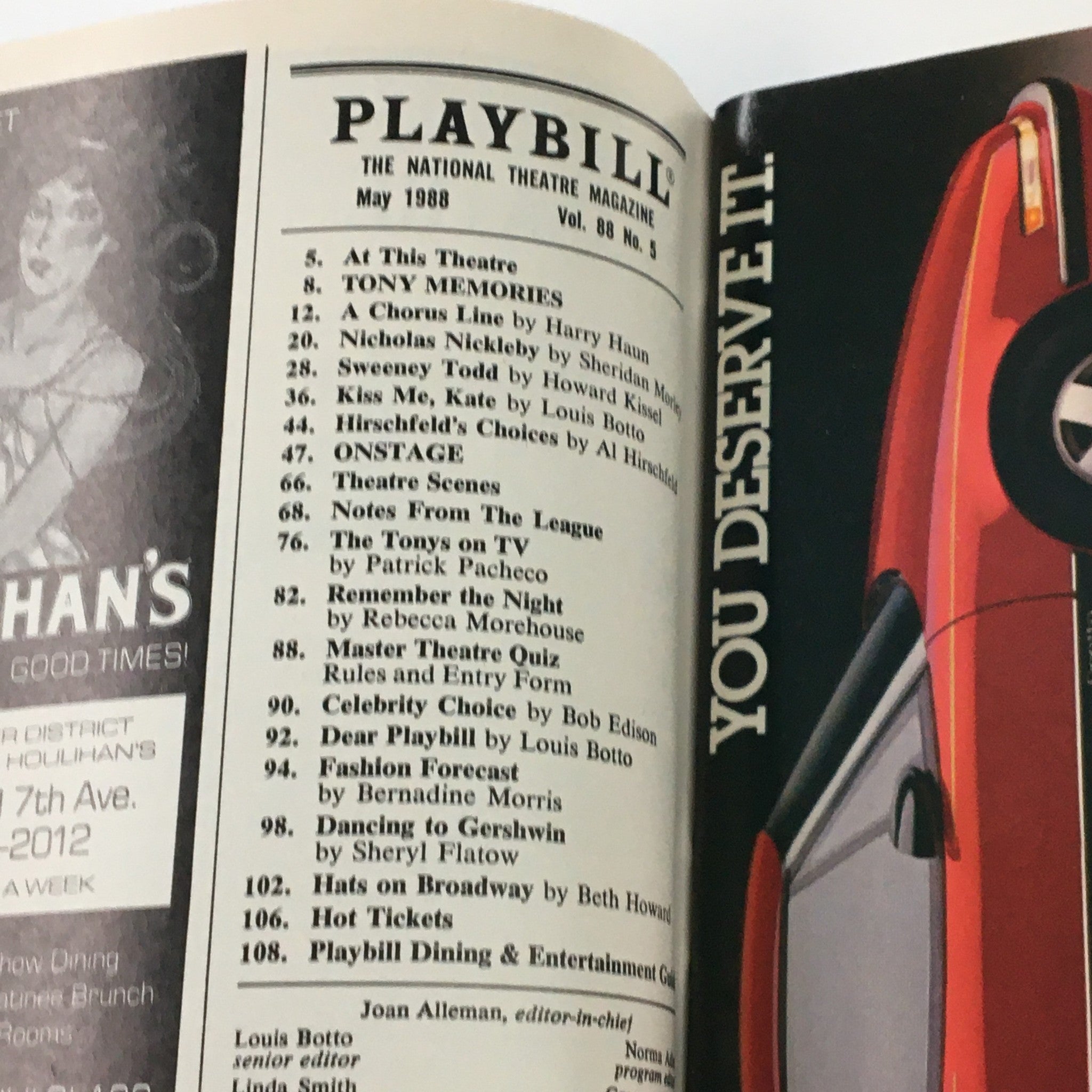 1988 Playbill Eugene O'Neill Theatre John Lithgow in M. Butterfly by David Hwang