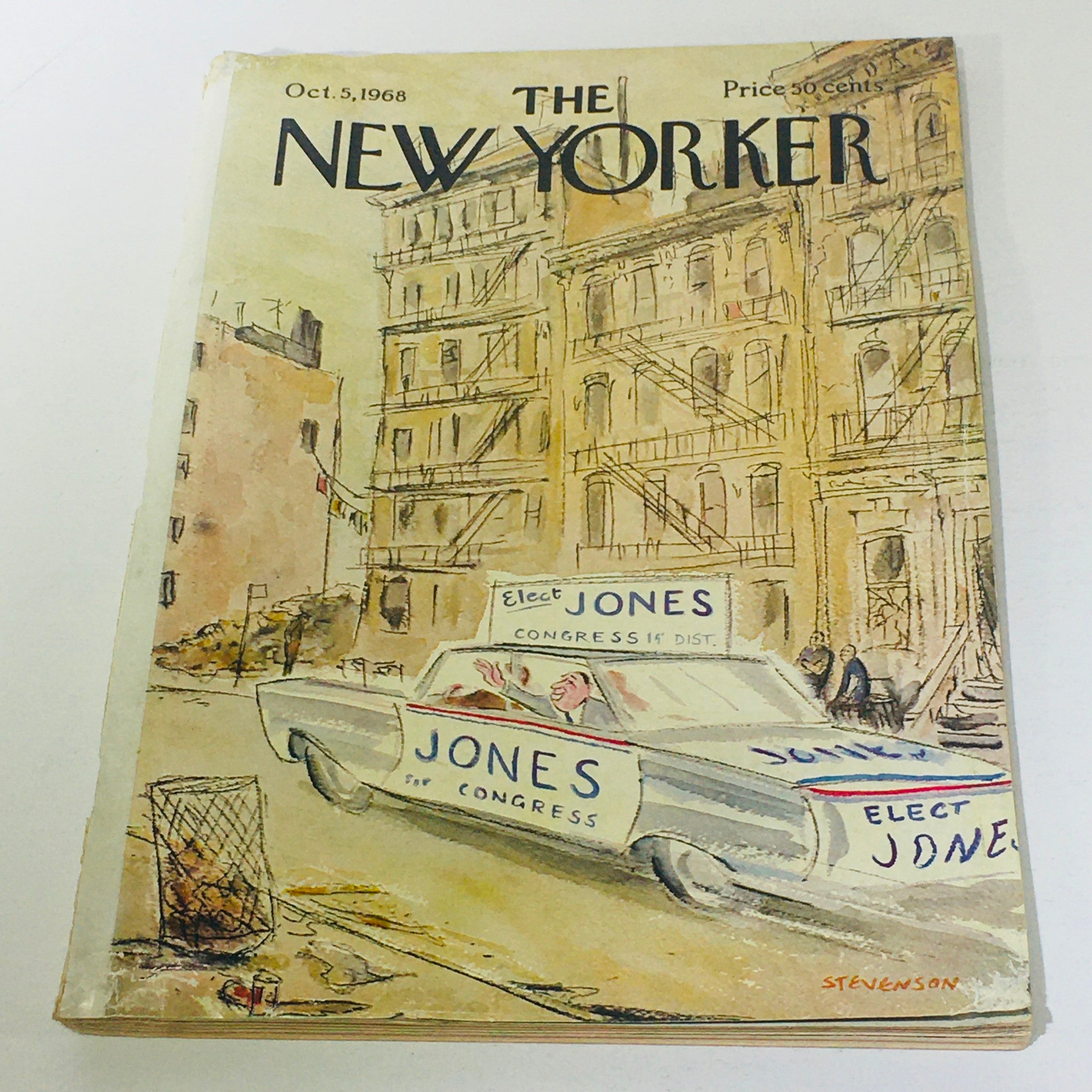 The New Yorker October 5 1968 Full Magazine Theme Cover by James Stevenson