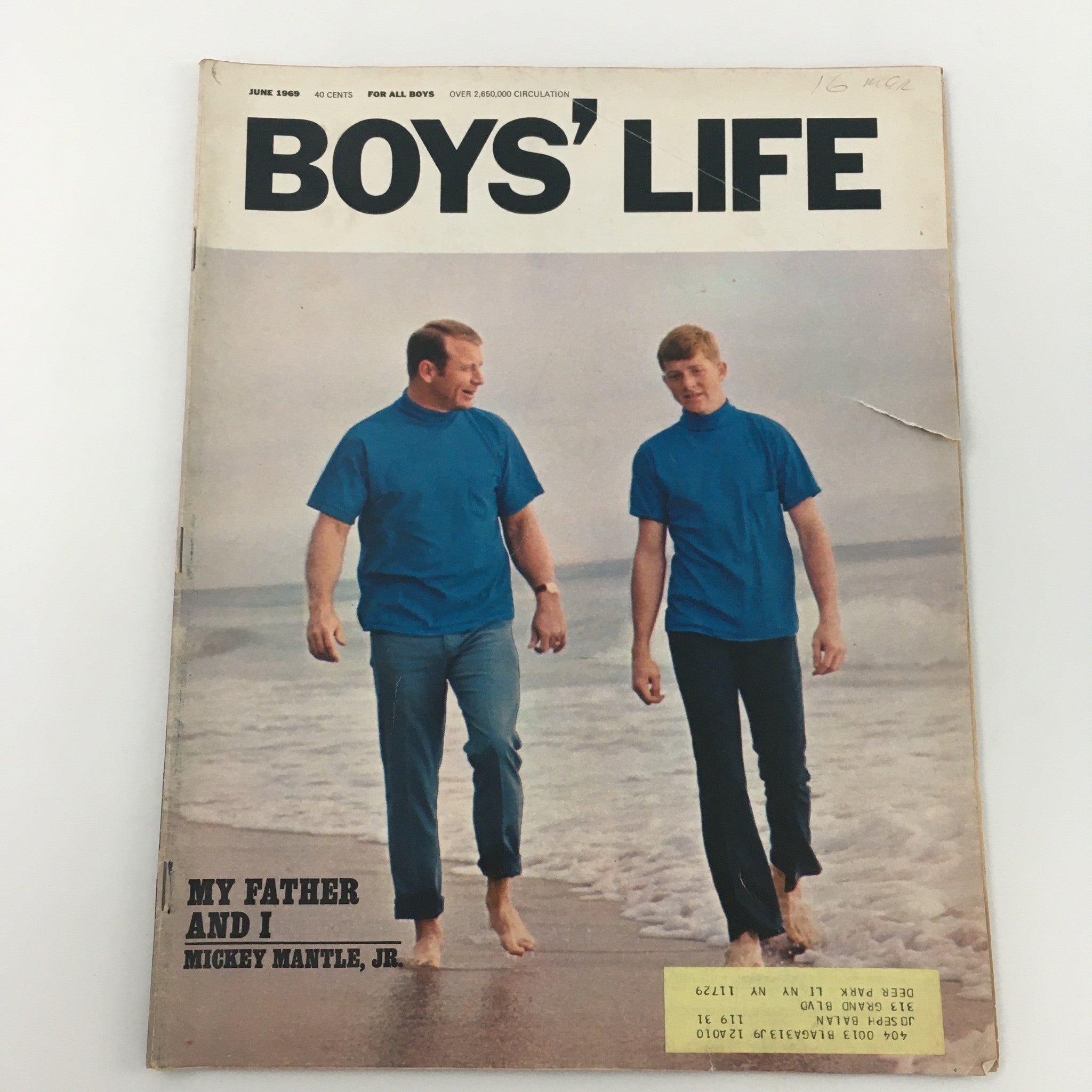 VTG Boys' Life Magazine June 1969 My Father and I by Mickey Mantle Jr.