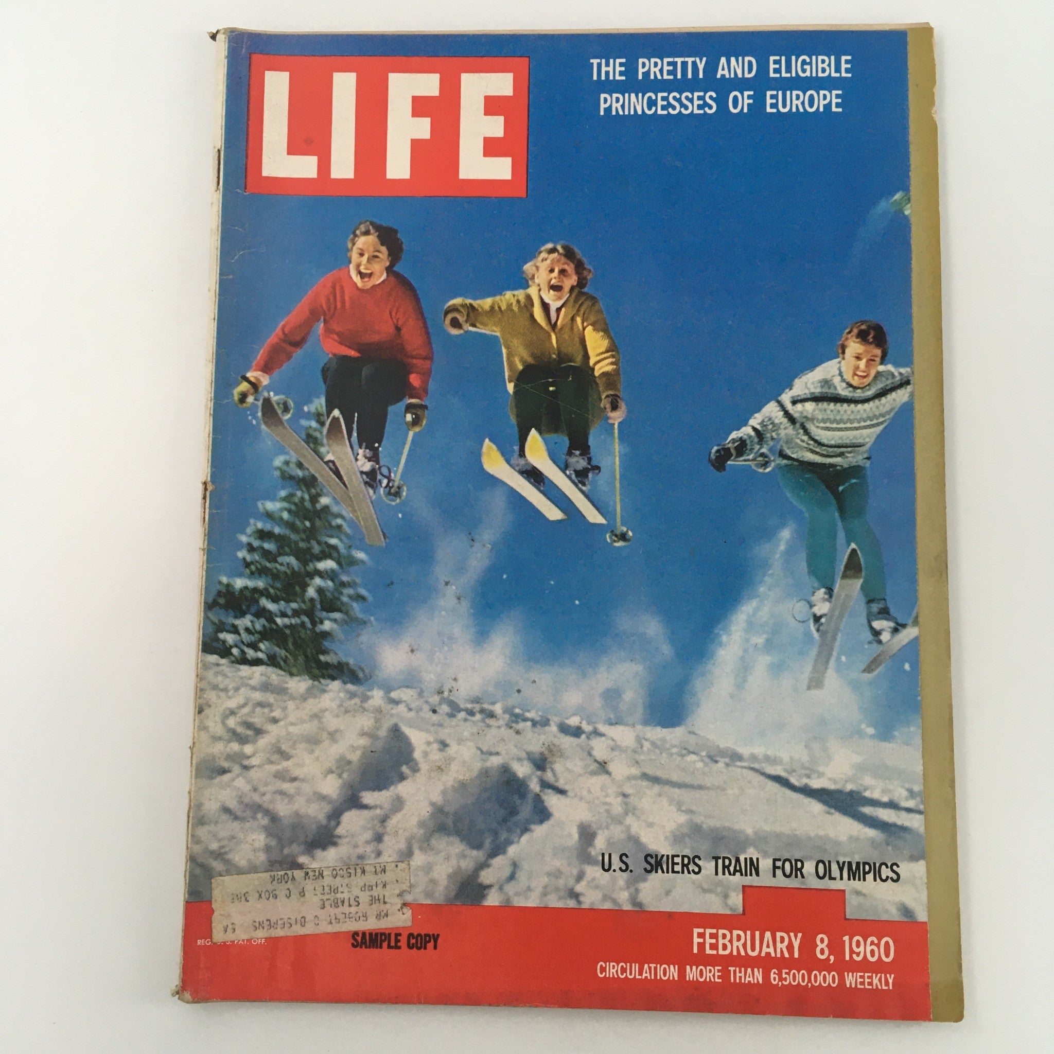 VTG Life Magazine February 8 1960 Photo of 3 U.S. Skiers Train For Olympics