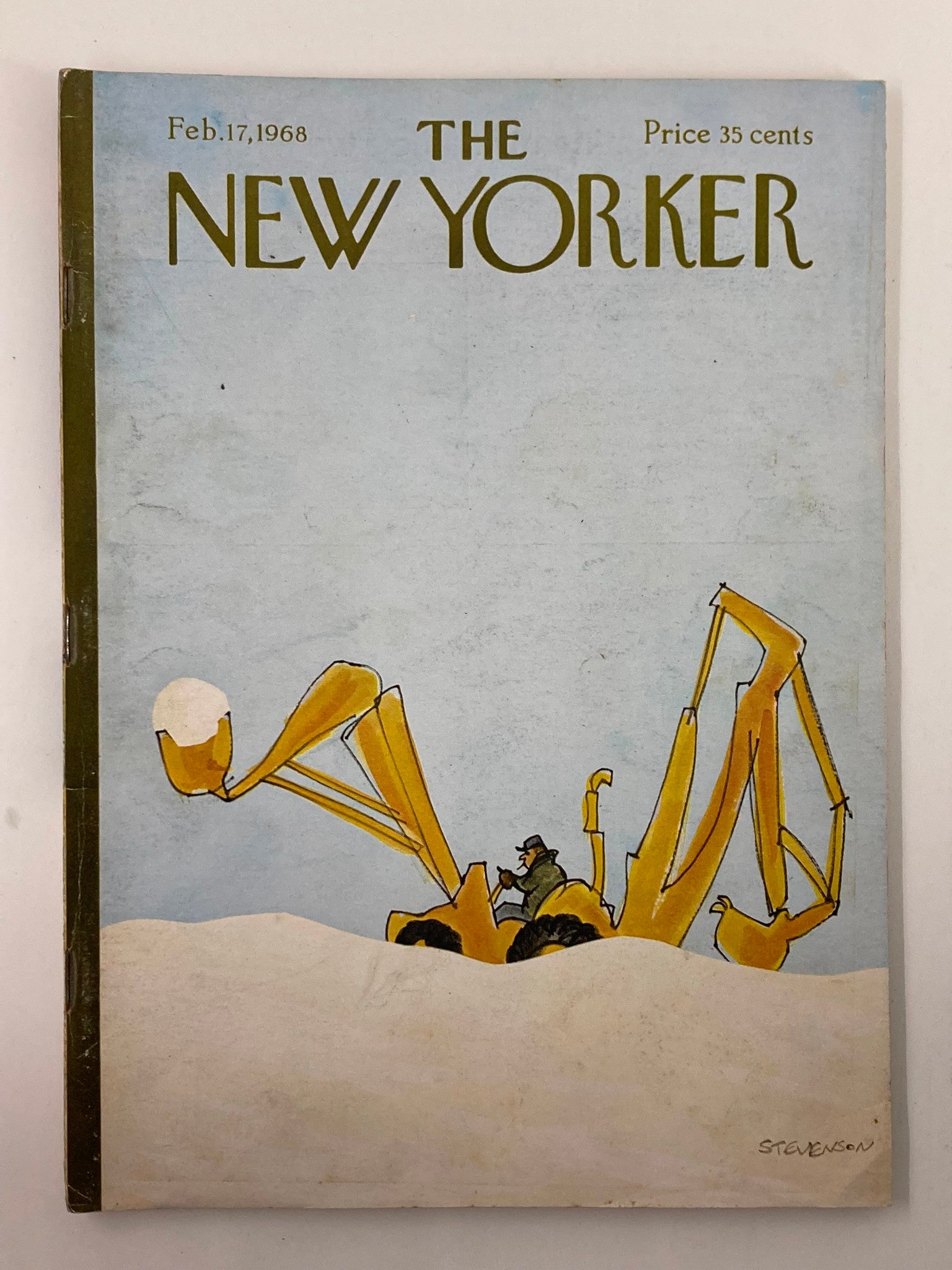 The New Yorker Full Magazine February 17 1968 Plowing Snow by James Stevenson