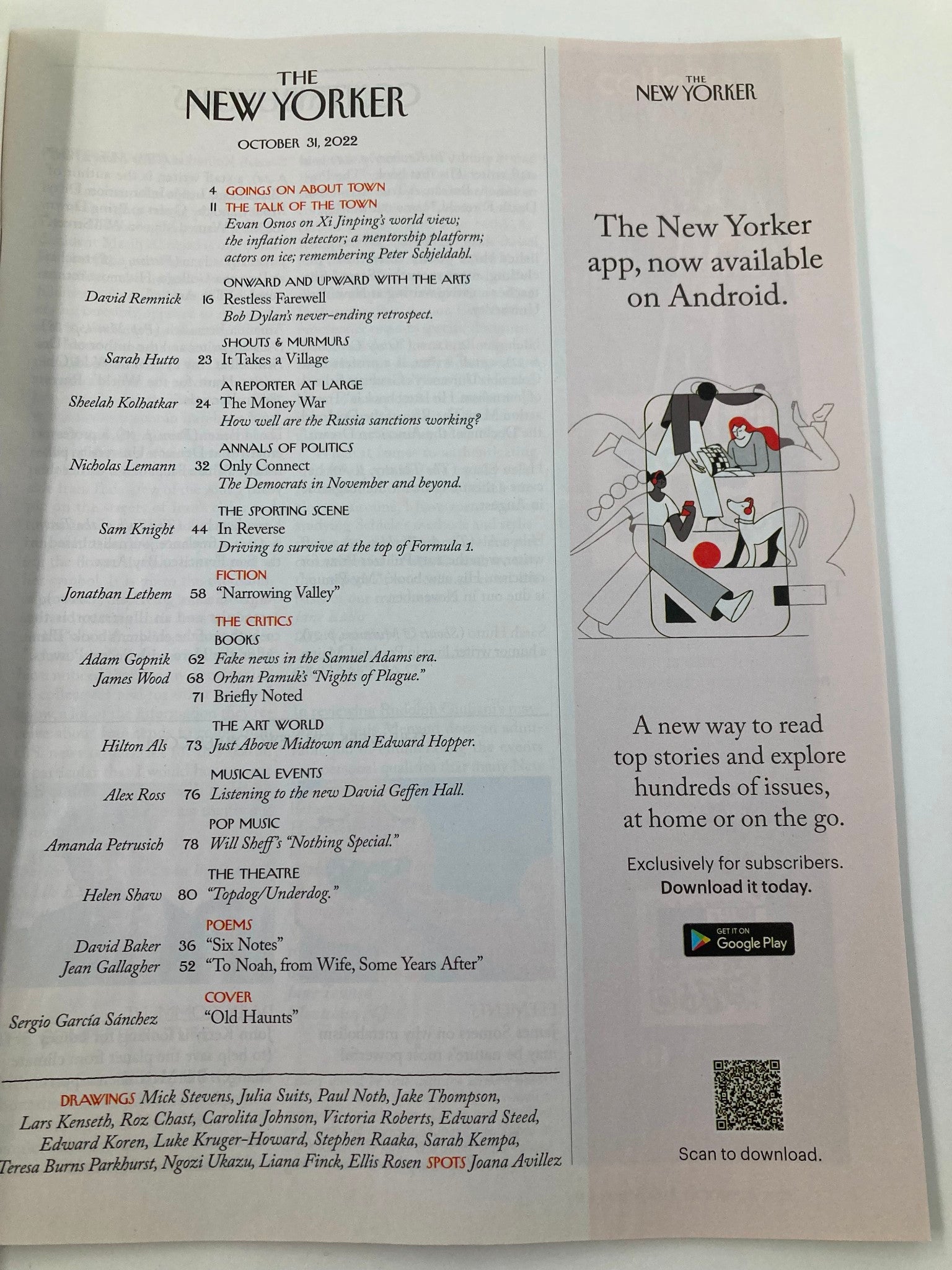 The New Yorker Full Magazine October 31 2022 Old Haunts S. G. Sanchez No Label