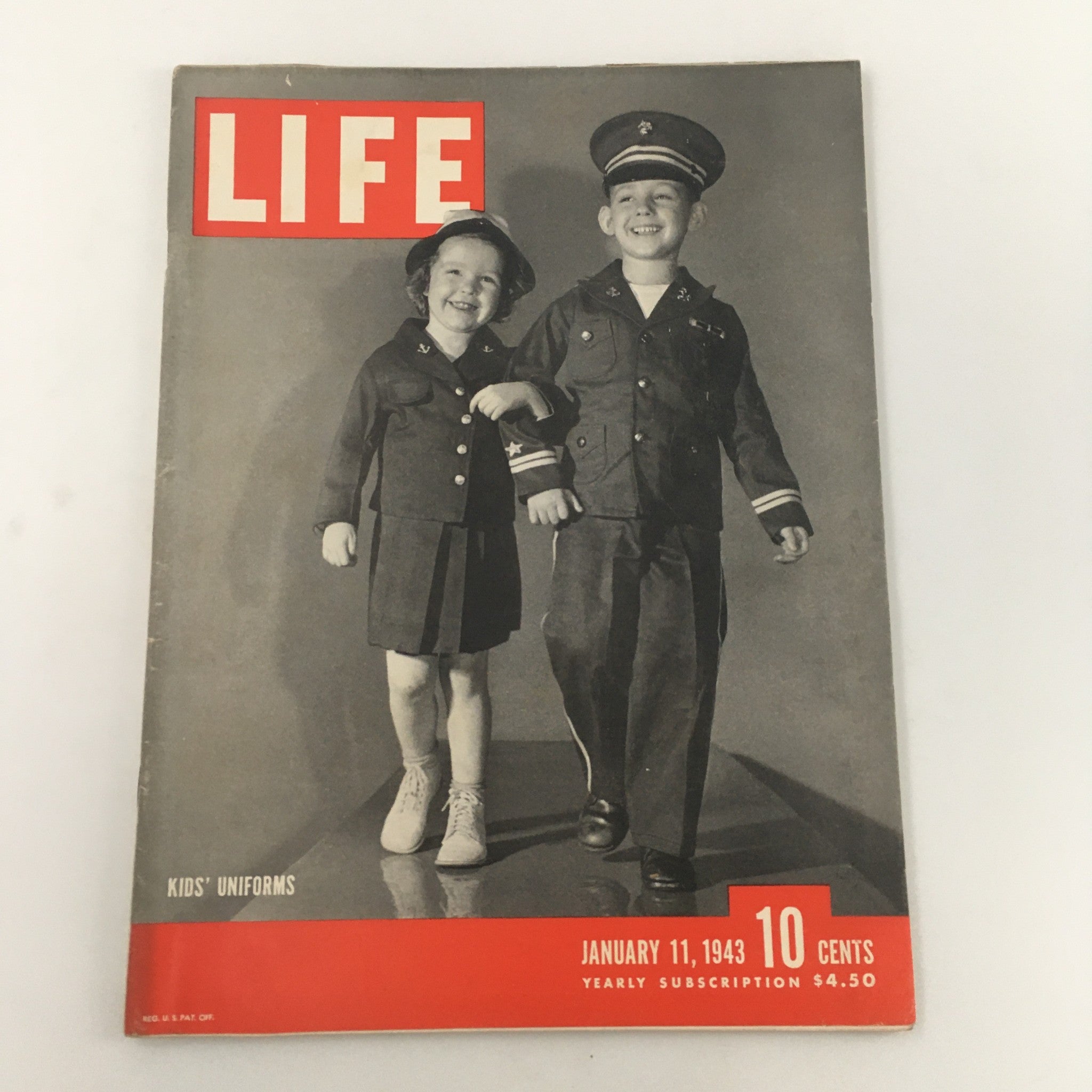 VTG Life Magazine January 11 1943 Kids' Uniform, Admiral Halsey Jr., Newsstand