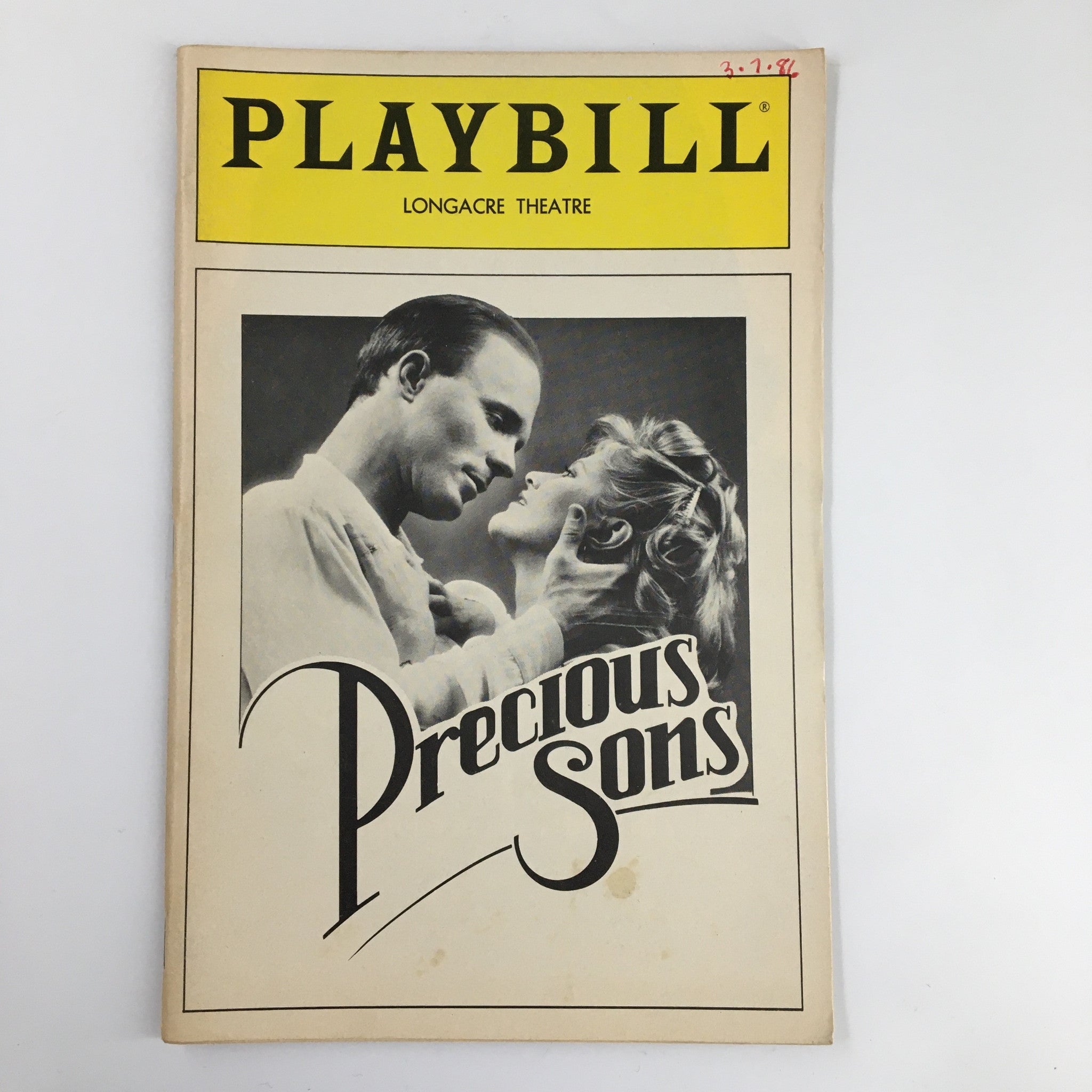 1986 Playbill Longacre Theatre Vol 86 #3 Ed Harris Judieth Ivey in Precious Sons