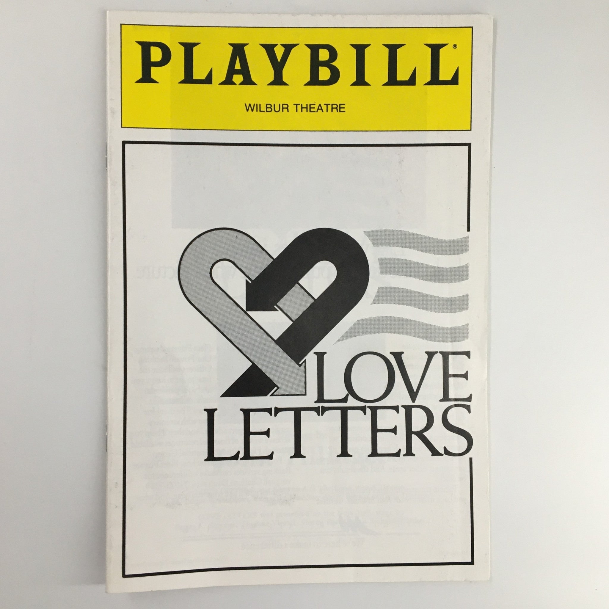 1992 Playbill Wilbur Theatre Jon B. Platt in Love Letters by A.R. Gurney