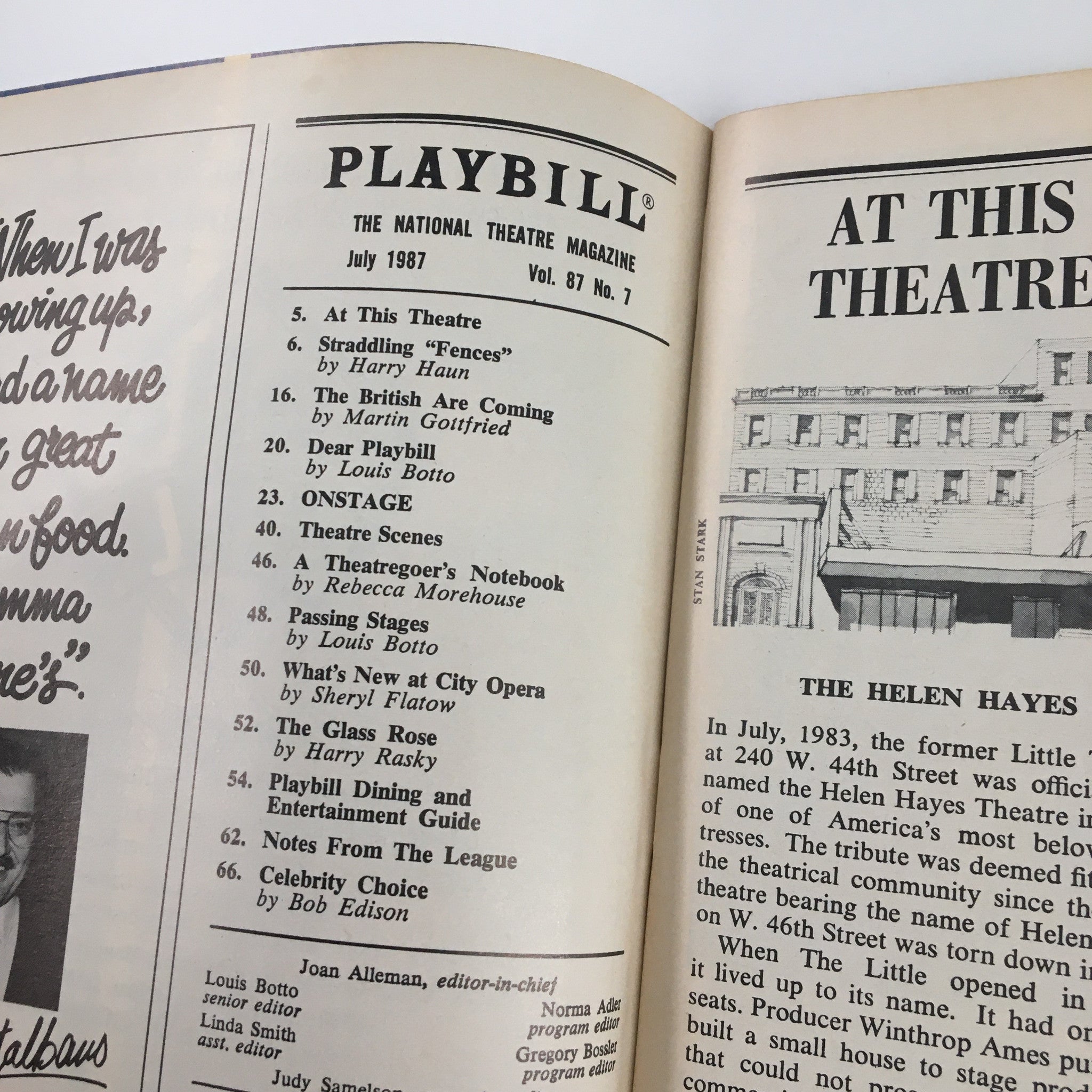 1987 Playbill The Helen Hayes Theatre Vol 87 #7 The Nerd by Charles N. Reilly