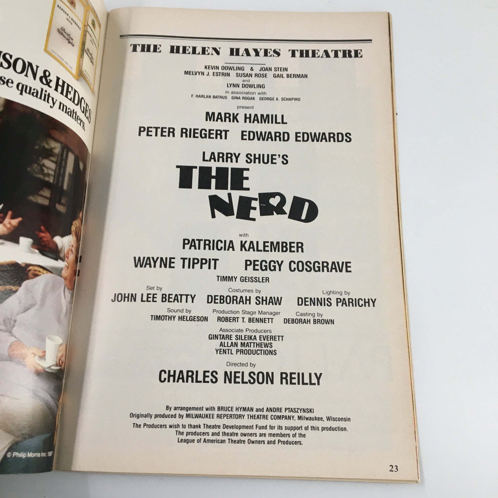 1987 Playbill The Helen Hayes Theatre Vol 87 #7 The Nerd by Charles N. Reilly