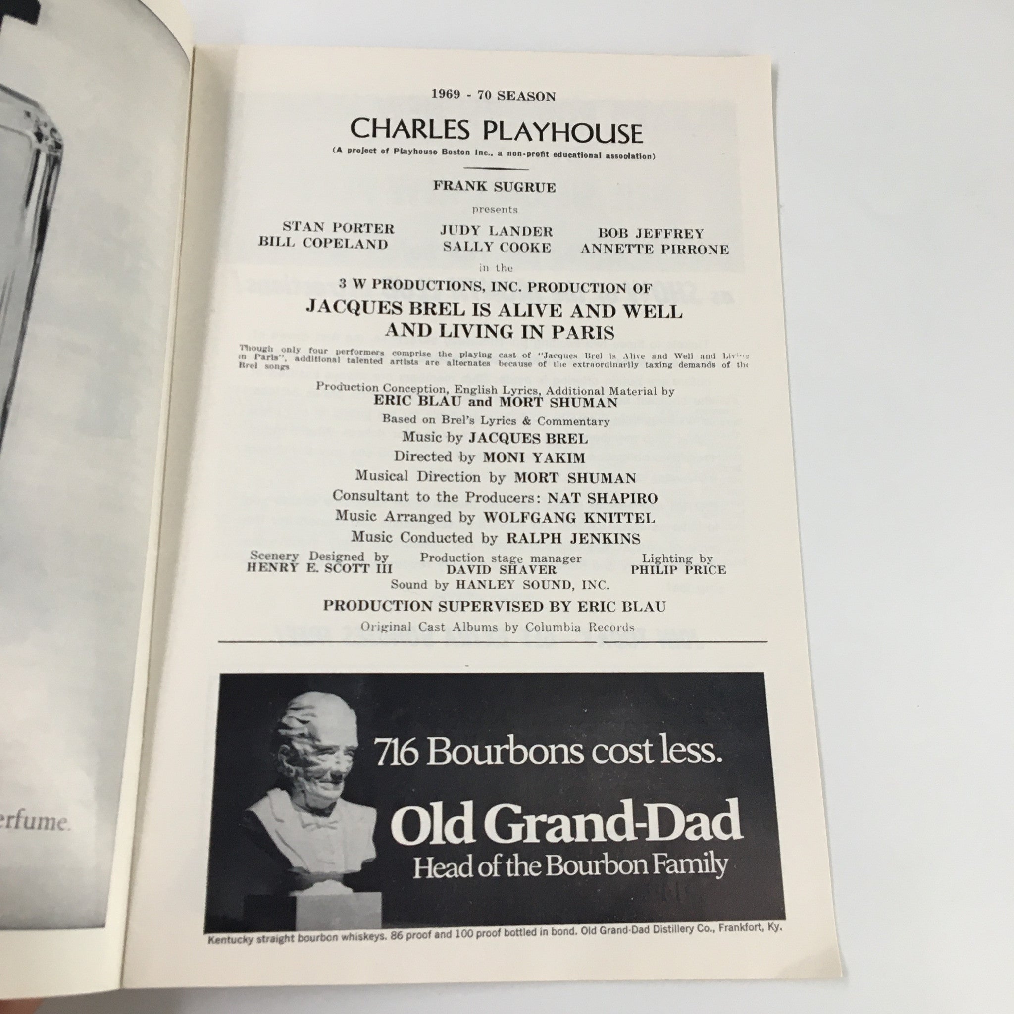 1970 Playbill Charles Playhouse Vol 7 #7 Jacques Brel is Alive & Well & in Paris