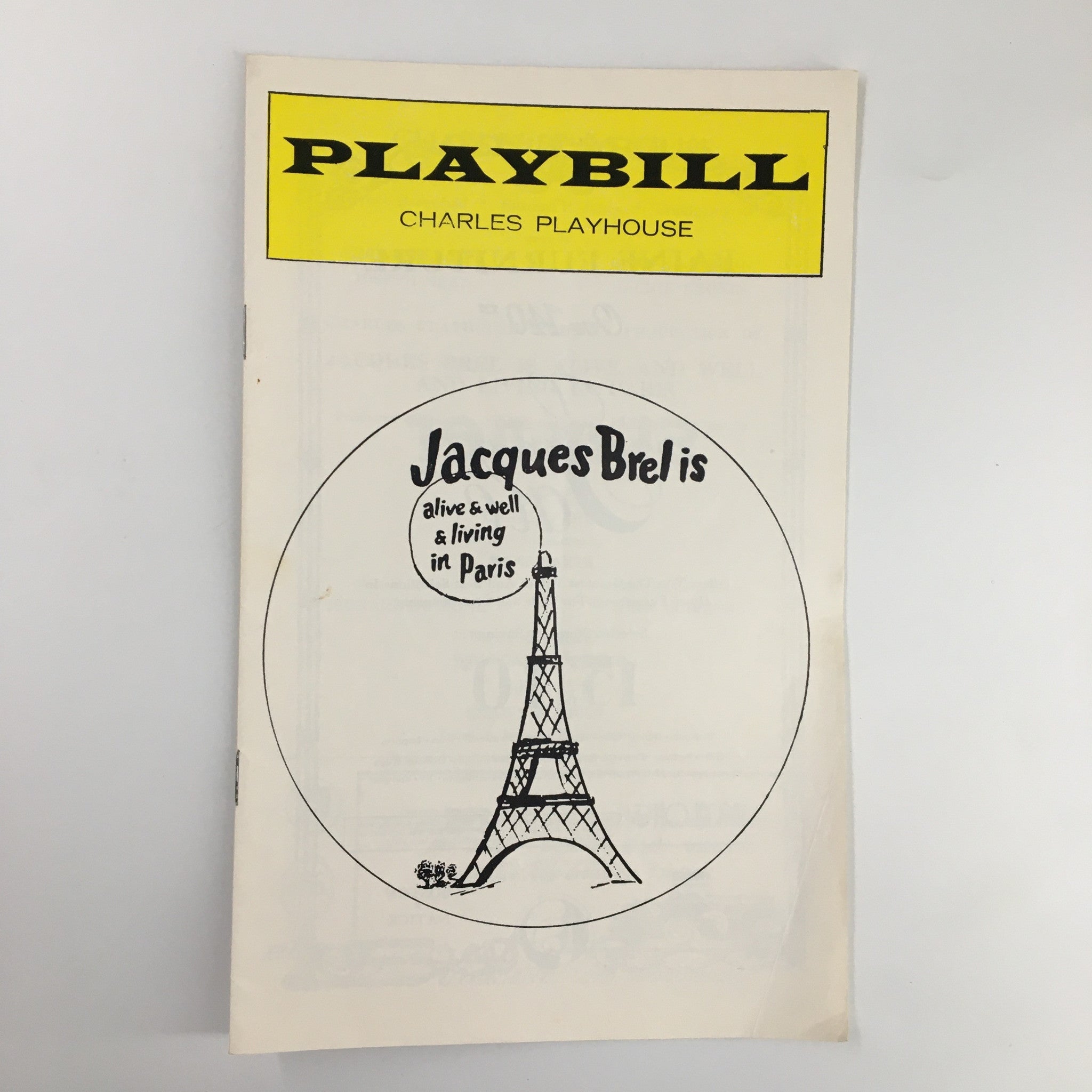 1975 Playbill Charles Playhouse Vol 12 #7 Jacques Brel is Alive & Well by Shawn