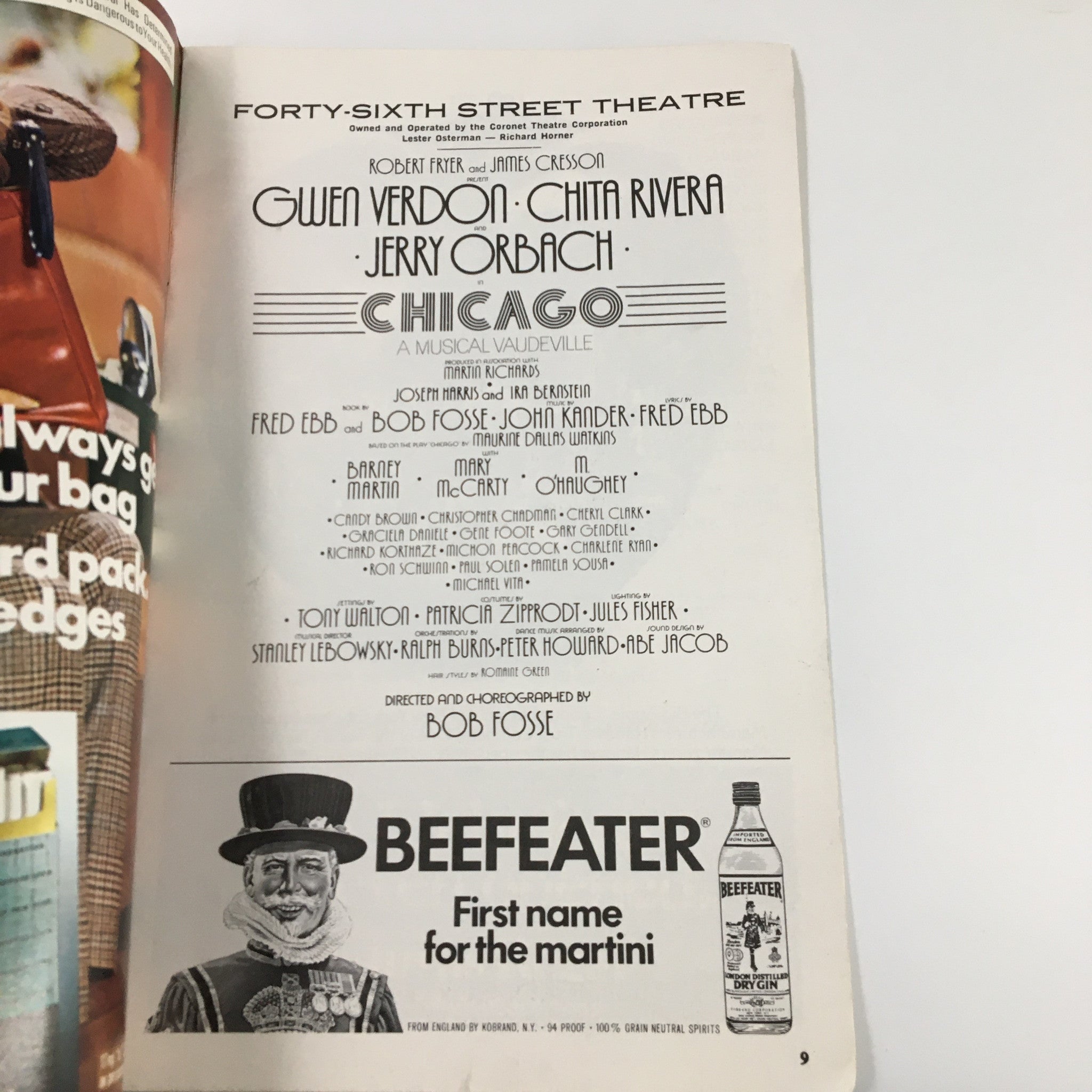 1975 Playbill Forty-Sixth Street Theatre Gwen Verdon Chita Rivera in Chicago