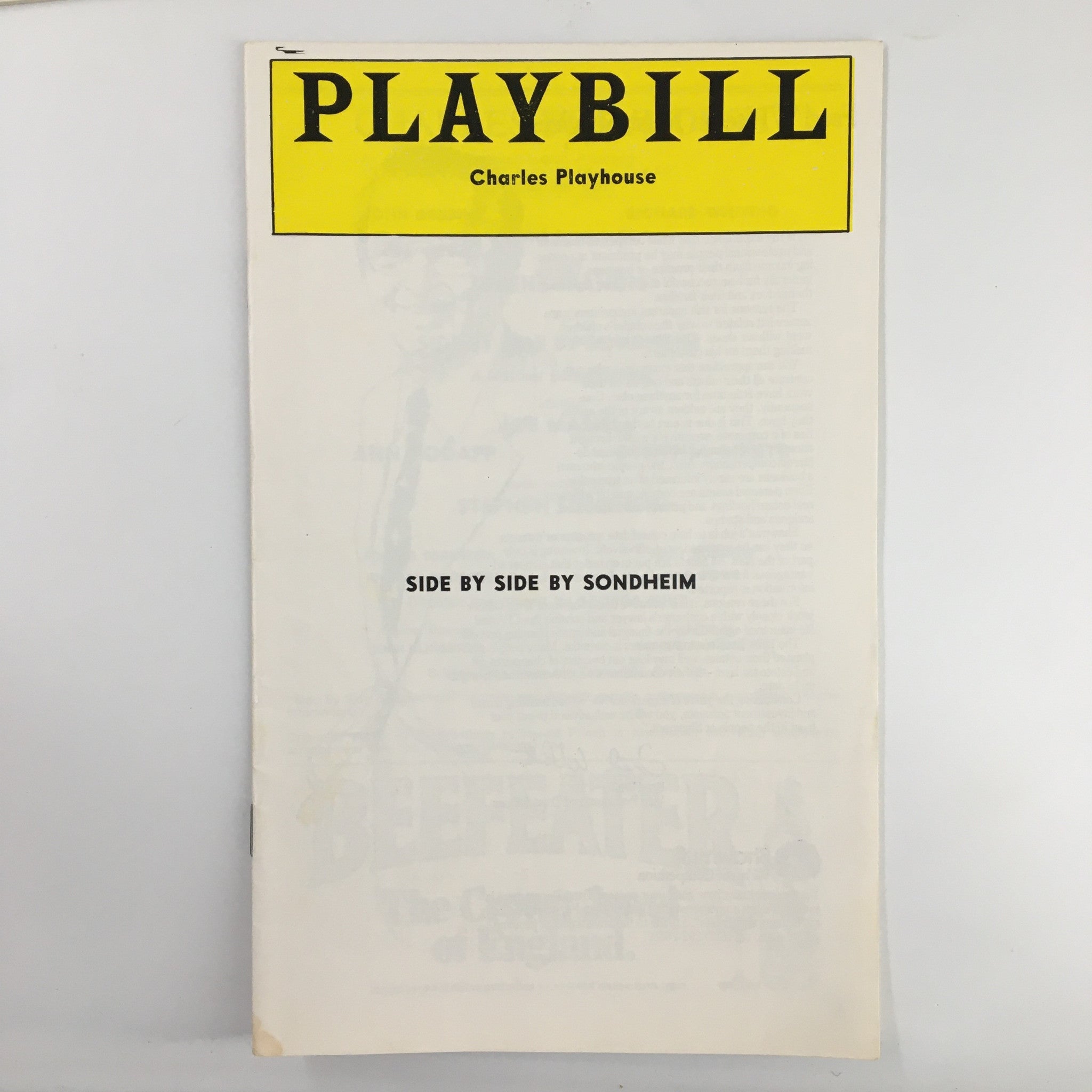 1979 Playbill Charles Playhouse Joe Masiell in Side by Side by Sondheim