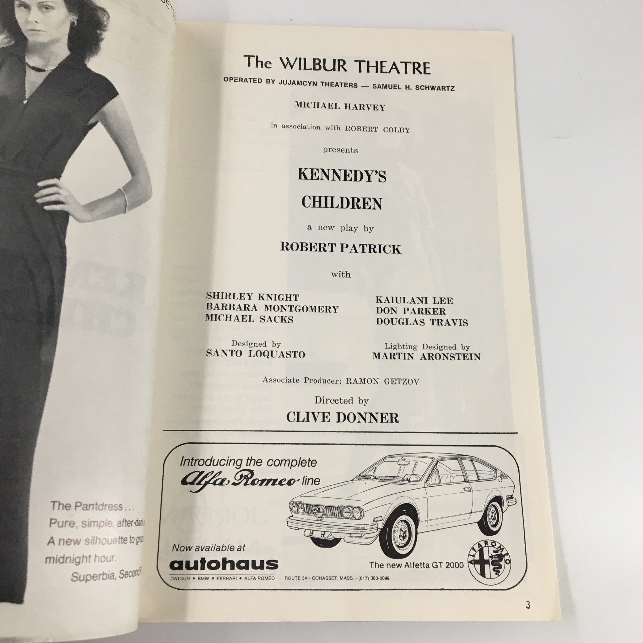 1975 Playbill The Wilbur Theatre Kennedy's Children by Robert Patrick