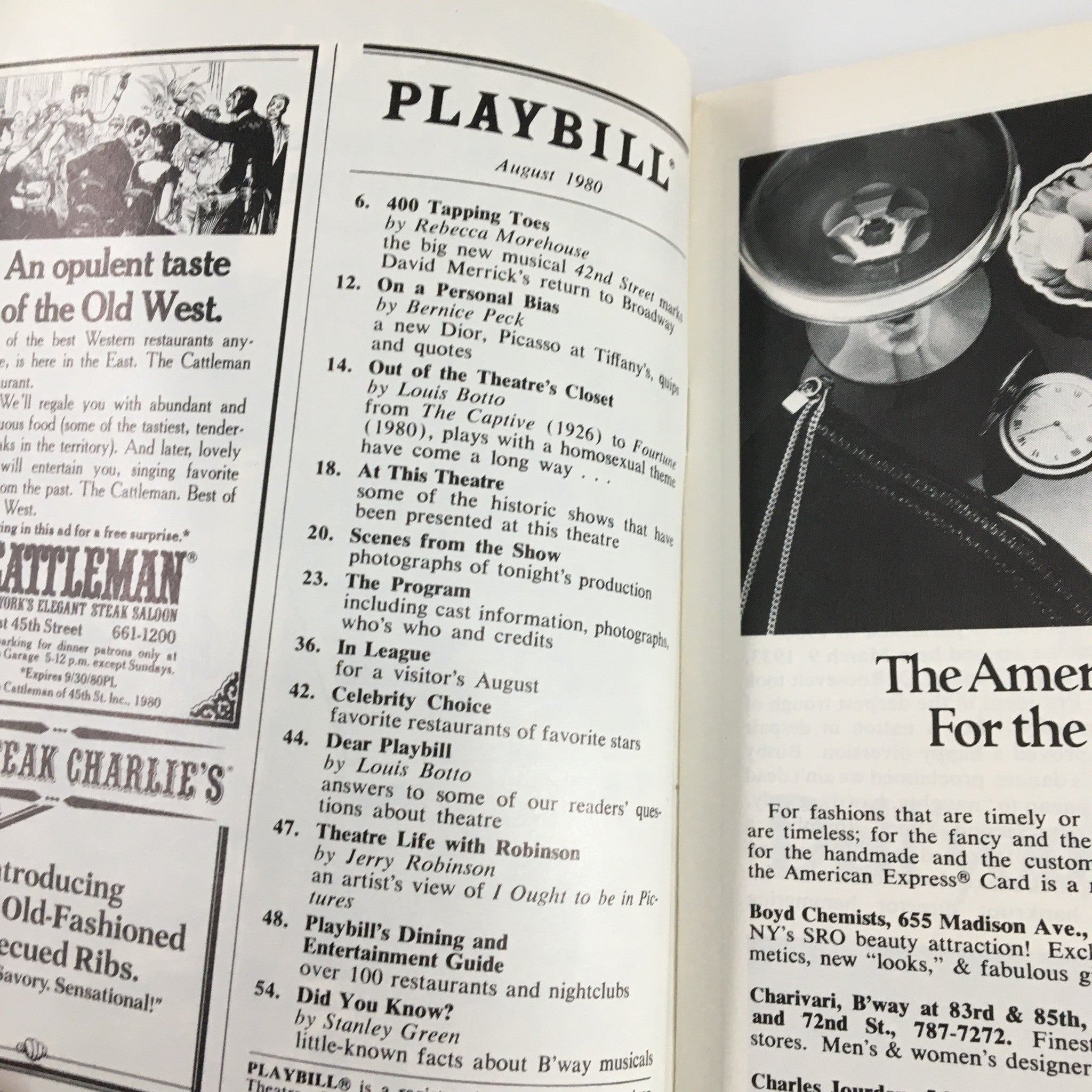 1980 Playbill Longacre Theatre Children of a Lesser God by Mark Medoff