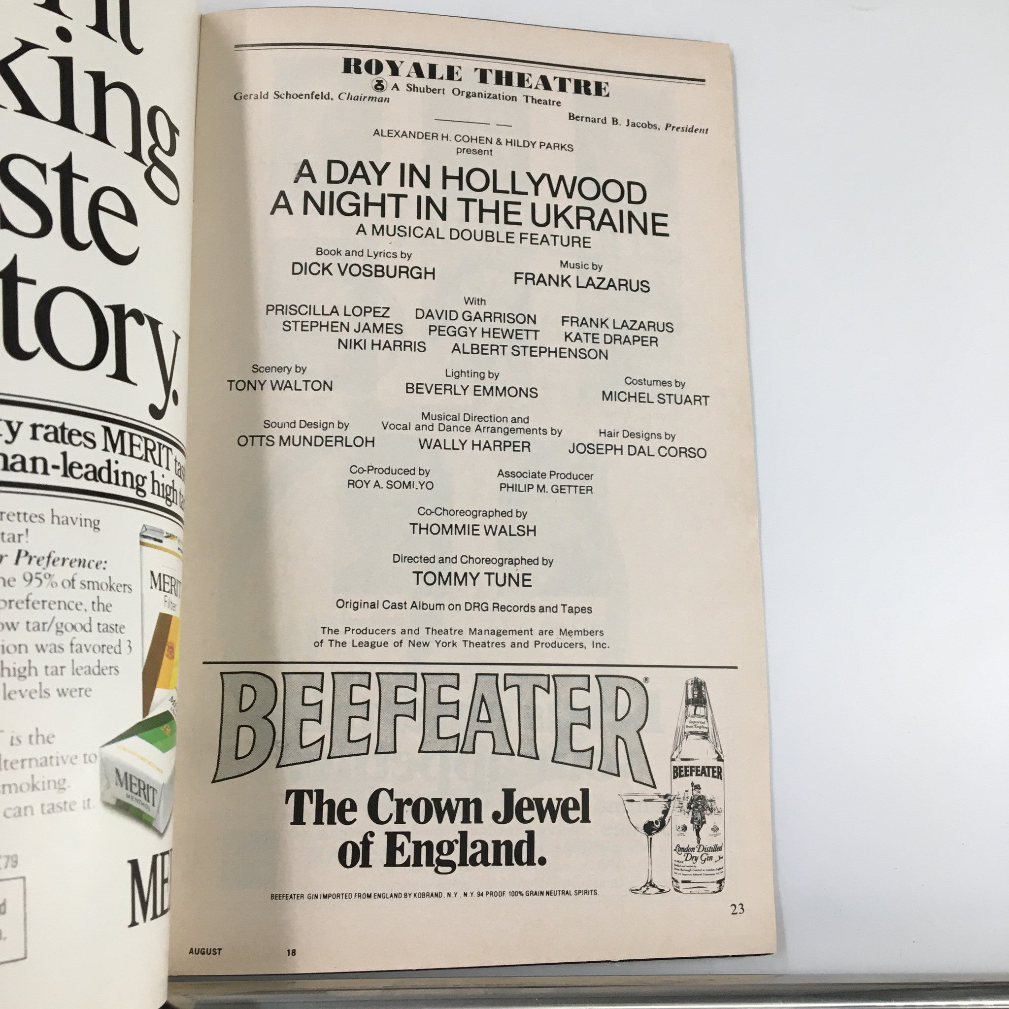 1980 Playbill Royale Theatre A Day In Hollywood A Night In The Ukraine by T Tune