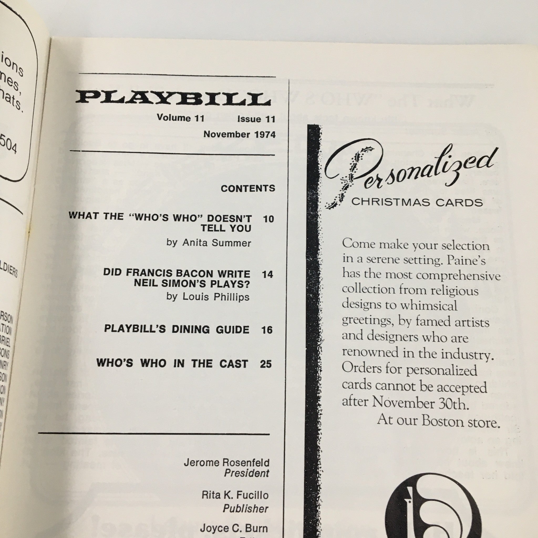 1974 Playbill The Colonial Theatre John Cullum in Shenandoah by Philp Rose