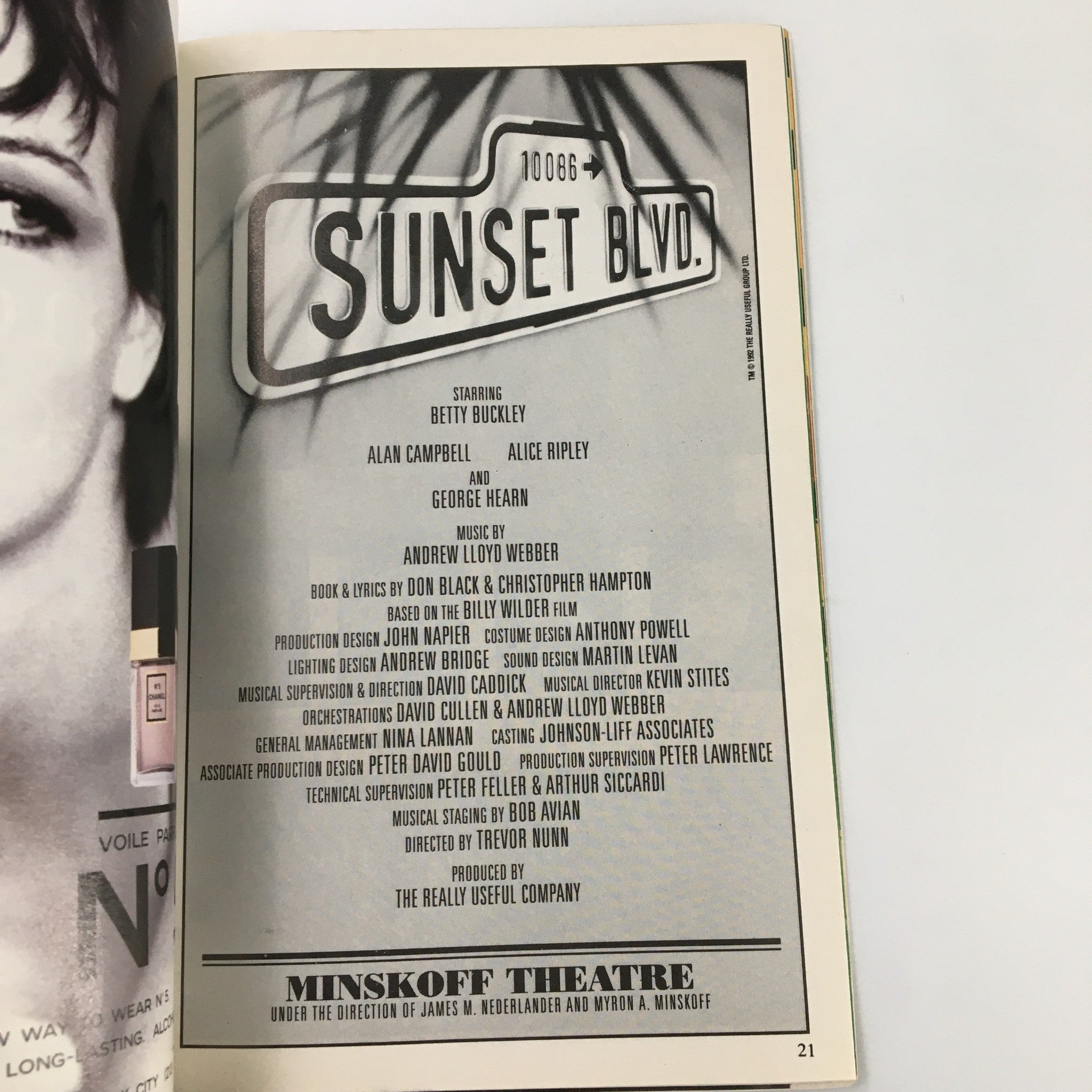 1995 Playbill Minskoff Theatre Betty Buckley in Sunset Blvd. by Trevor Nunn