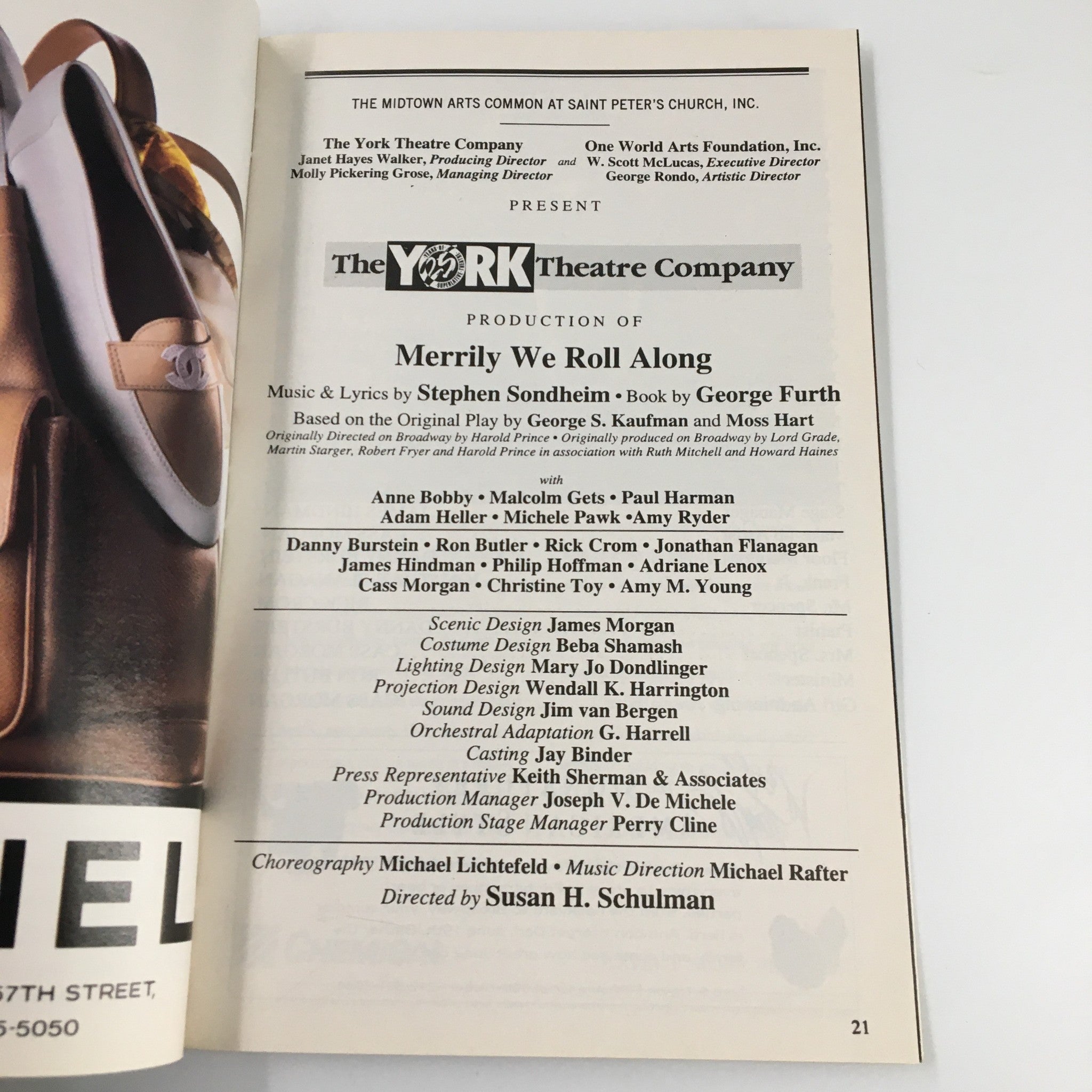 1994 Playbill The York Theatre Company Merrily We Roll Along by Susan Schulman