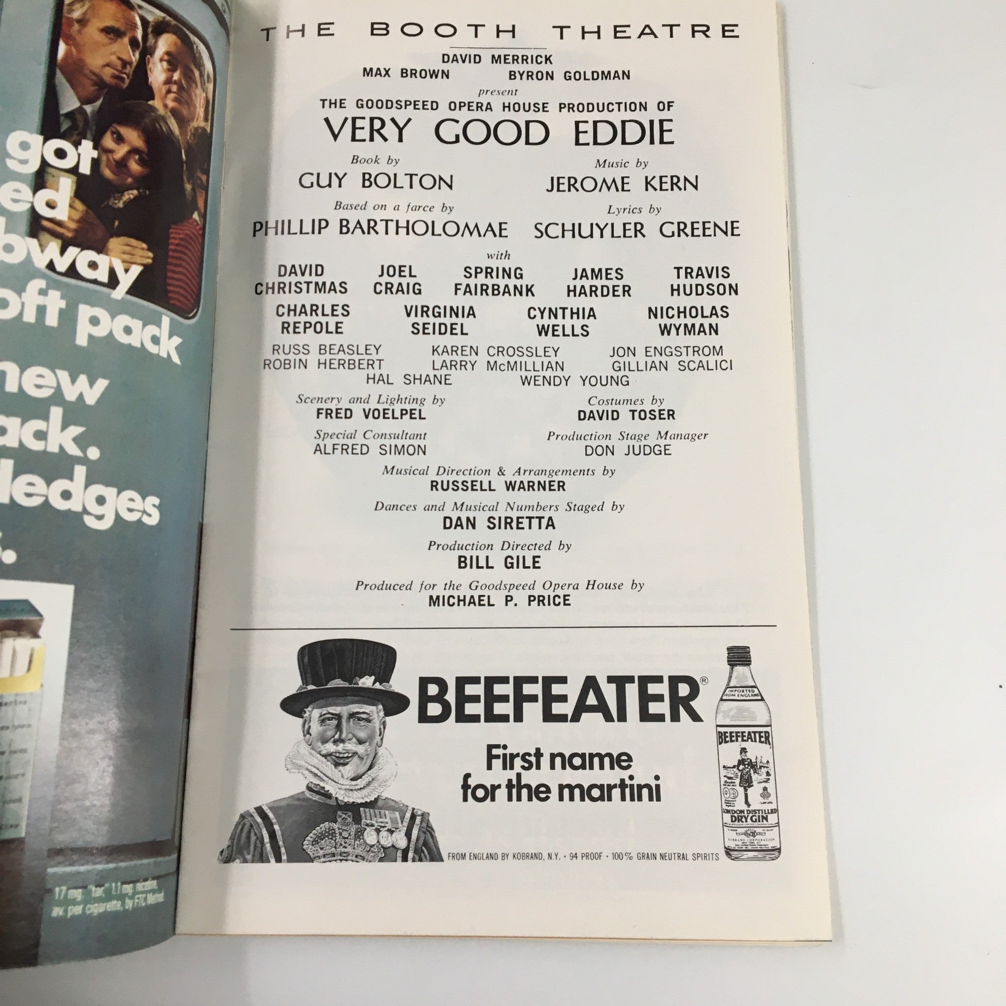 1976 Playbill The Booth Theatre David Christmas in Very Good Eddie by Bill Gile