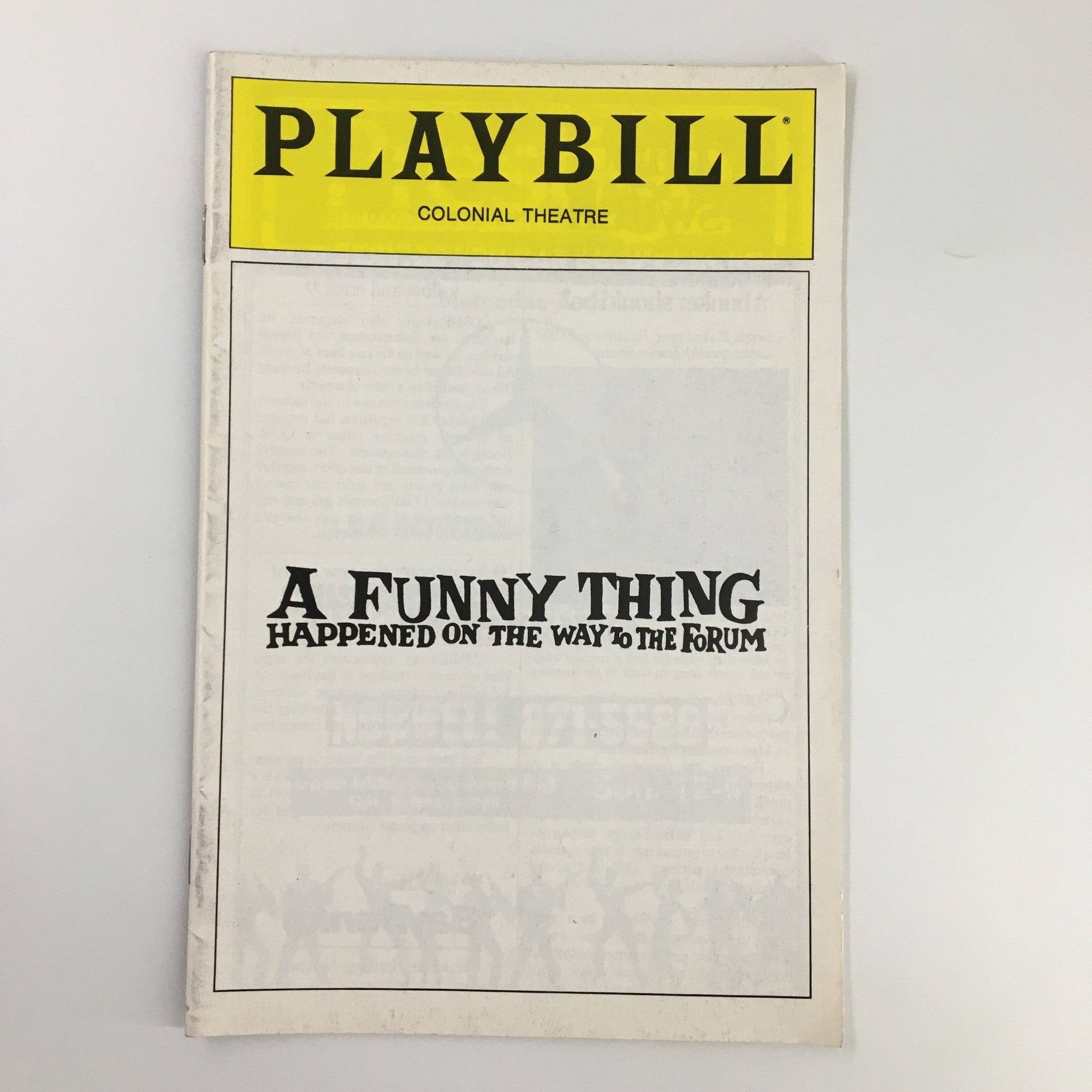 1987 Playbill Colonial Theatre Mickey Rooney in A Funny Thing Happened