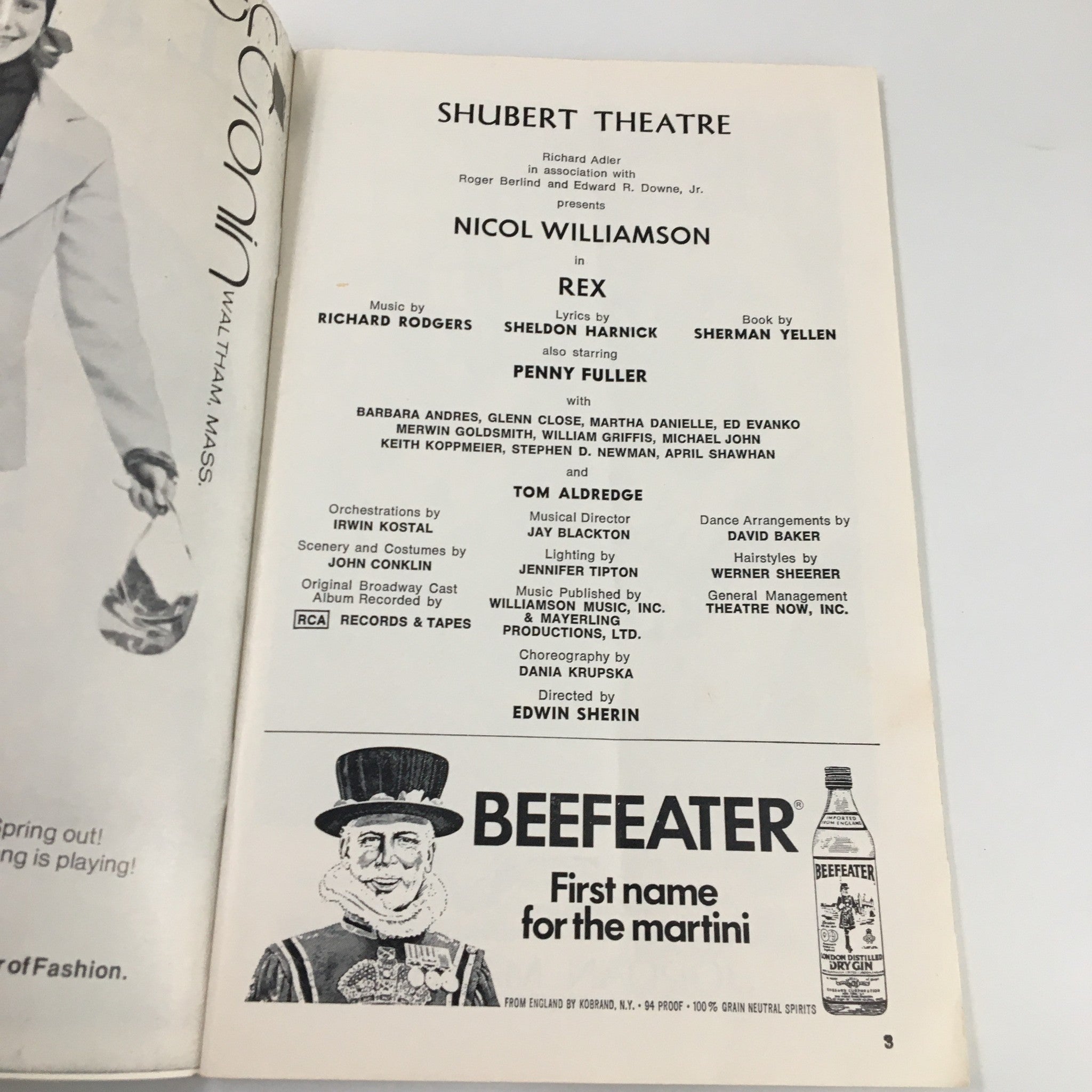 1976 Playbill Shubert Theatre Nicol Williamson in Rex by Edwin Sherin