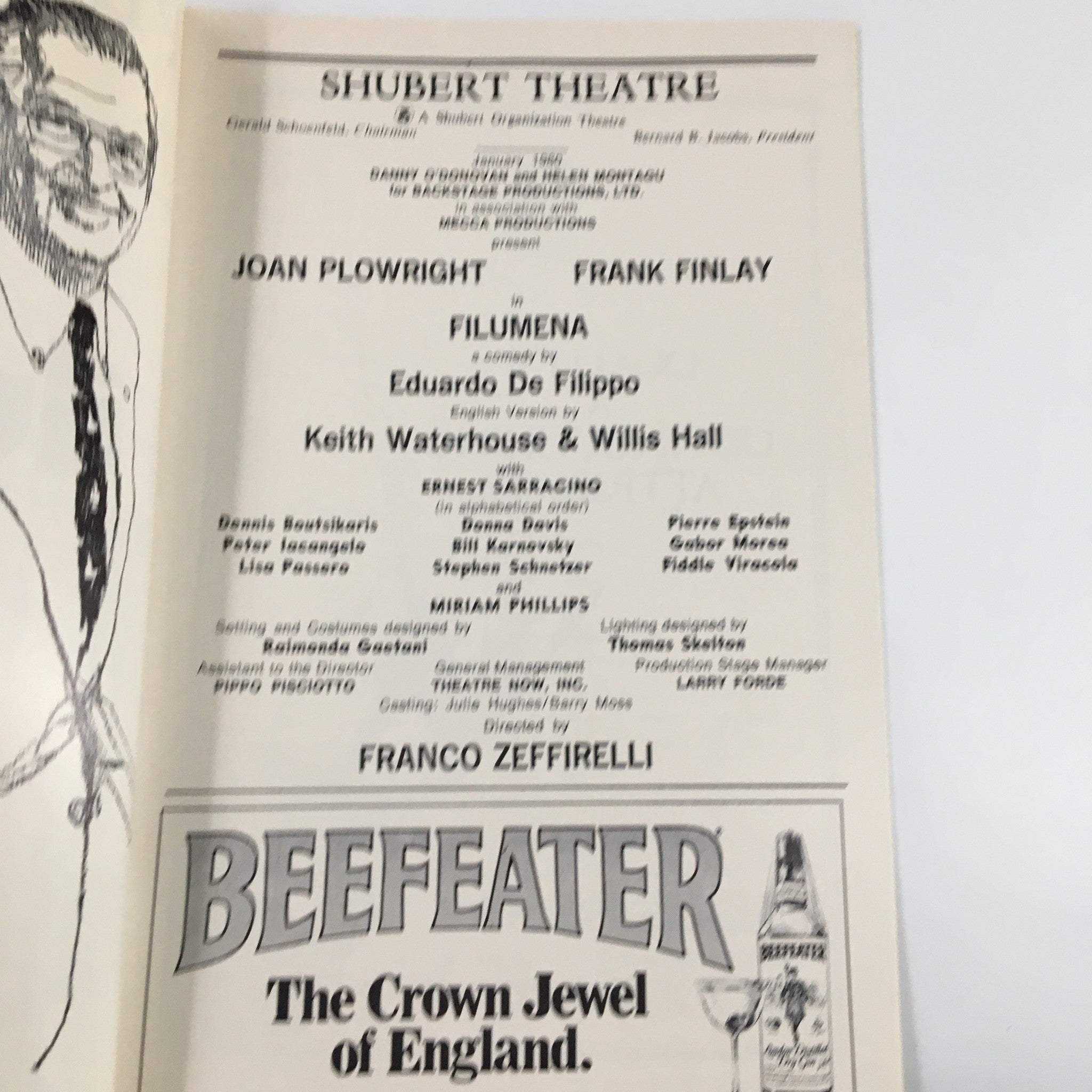 1980 Playbill Shubert Theatre Joan Plowright in Filumena by Franco Zeffirelli