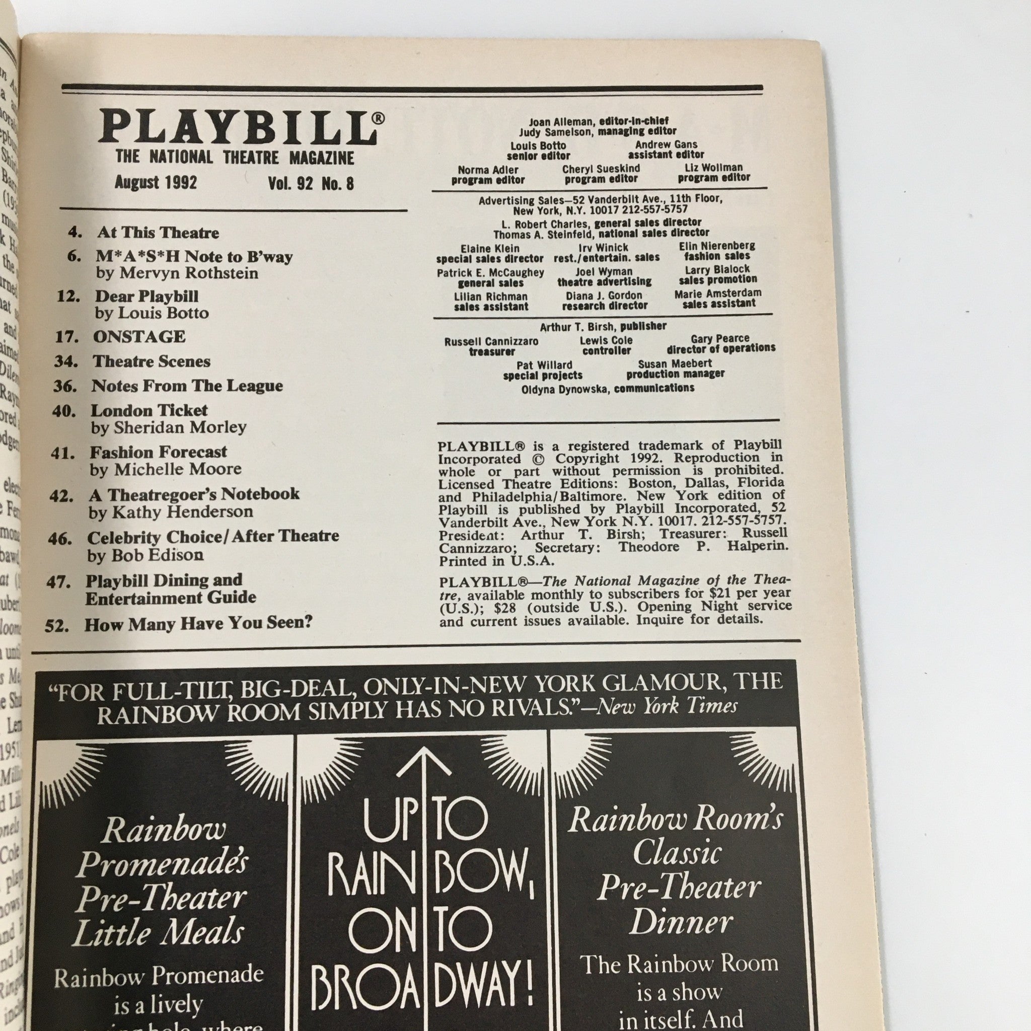 1992 Playbill Sam S. Shubert Harry Groener in Crazy For You by Mike Ockrent