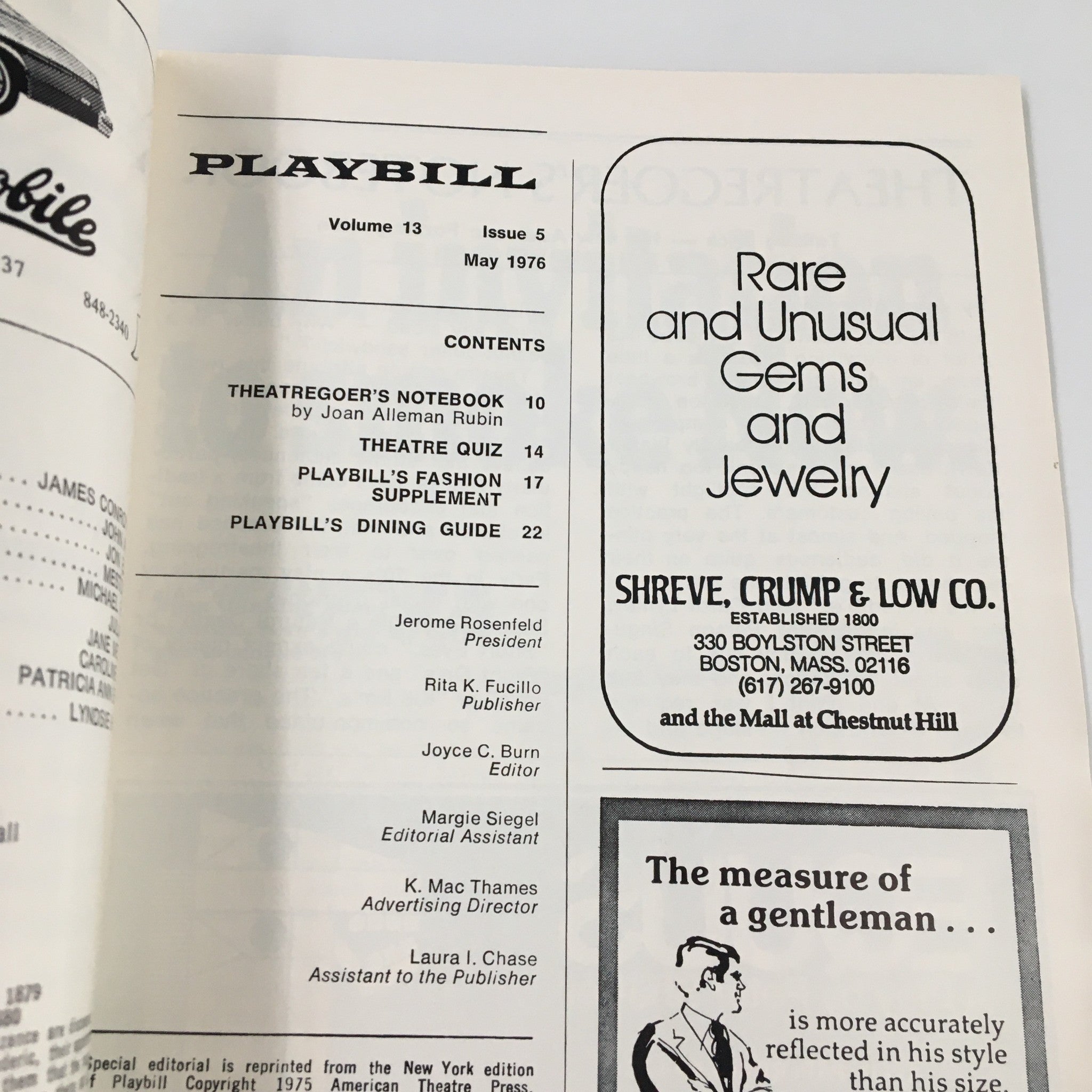 1976 Playbill The Colonial Theatre D'Oyly Carte in Gilbert & Sullivan