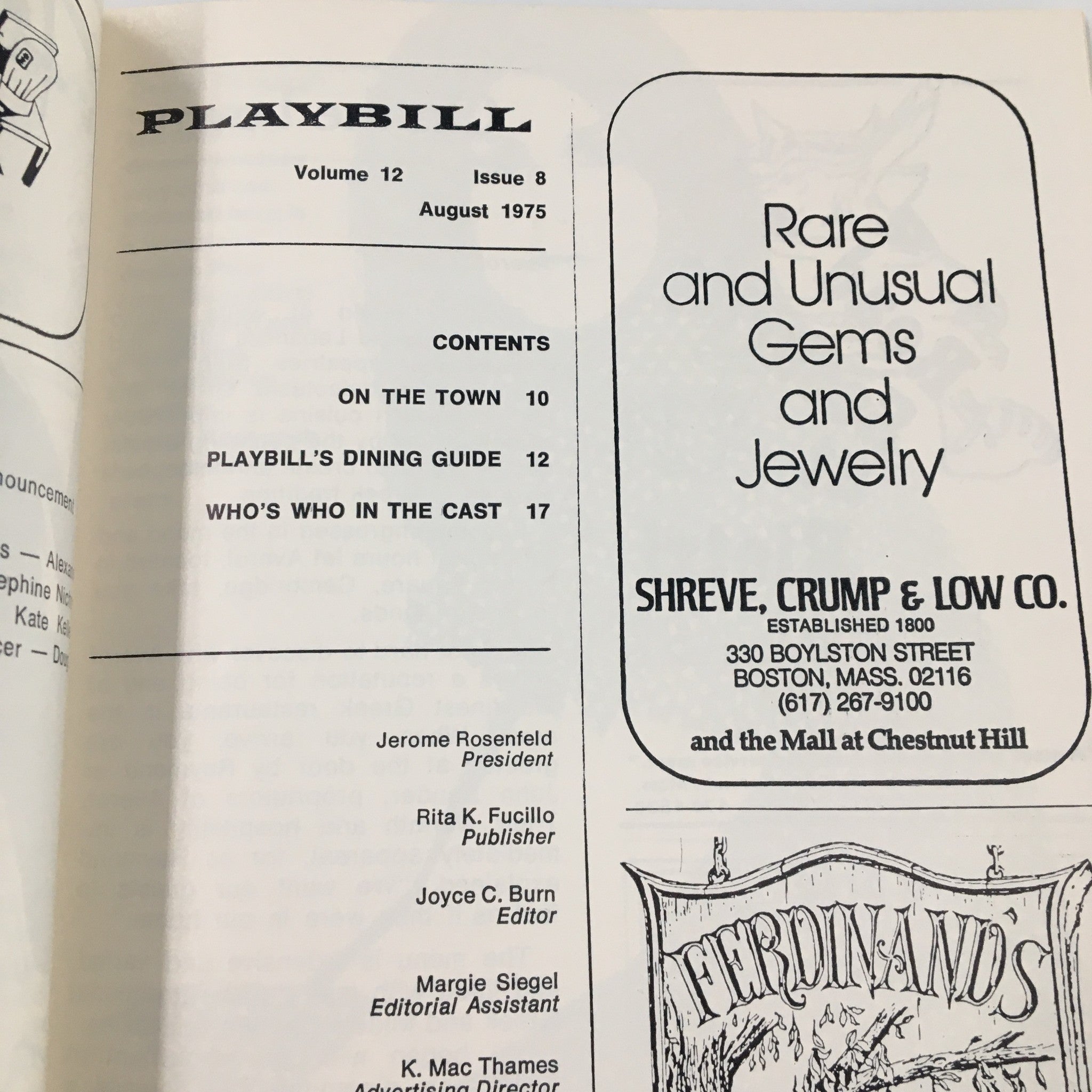 1975 Playbill The Colonial Theatre Elizabeth Ashley in The Skin of Our Teeth