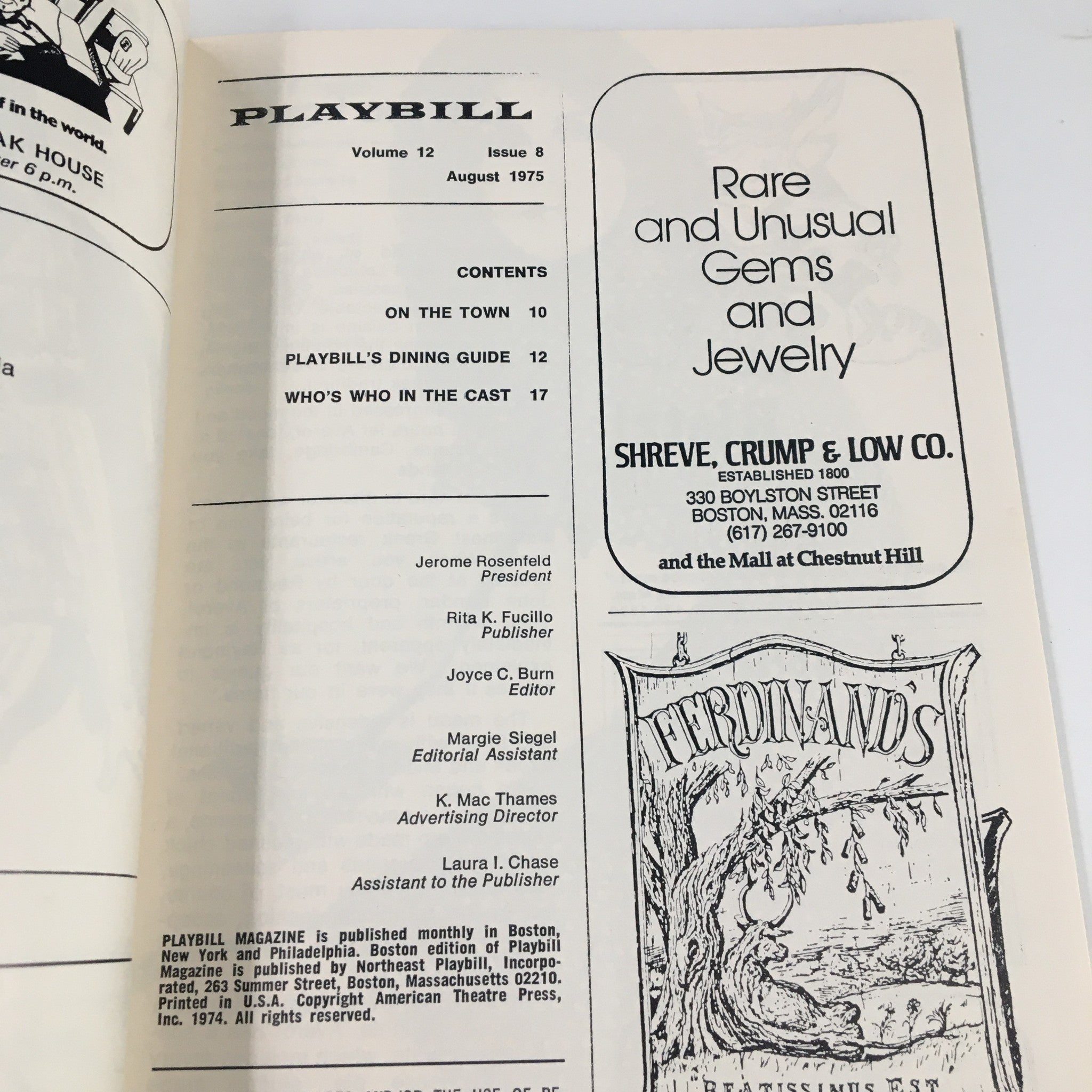 1975 Playbill The Wilbur Theatre Michael Granger The Soft Touch by Neil Cuthbert