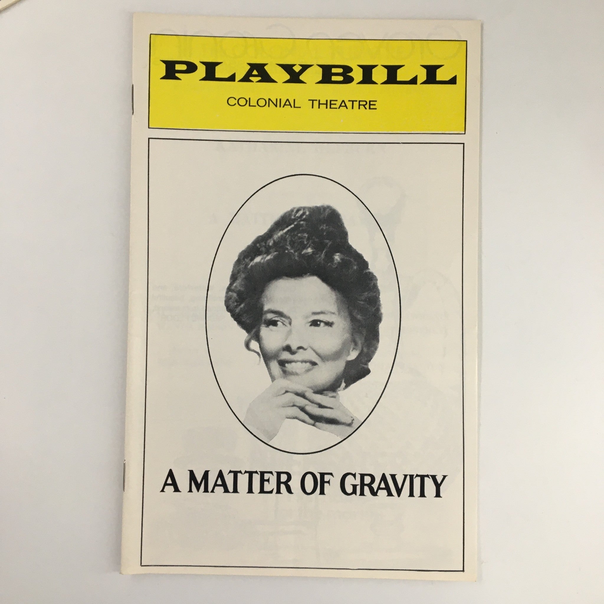 1975 Playbill The Colonial Theatre Katharine Hepburn in A Matter of Gravity VG