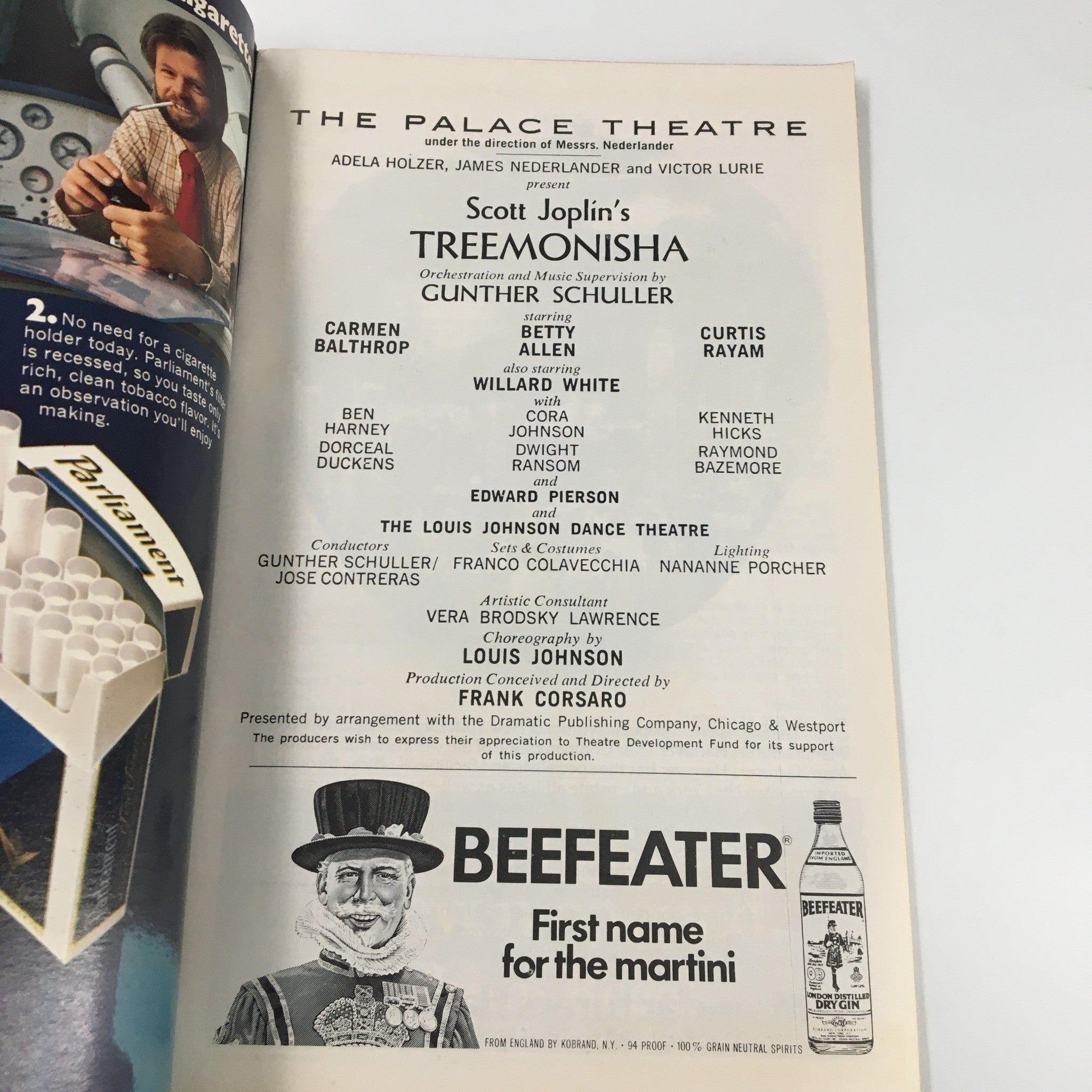 1975 Playbill The Palace Theatre Carmen Balthrop in Scott Joplin's Treemonisha