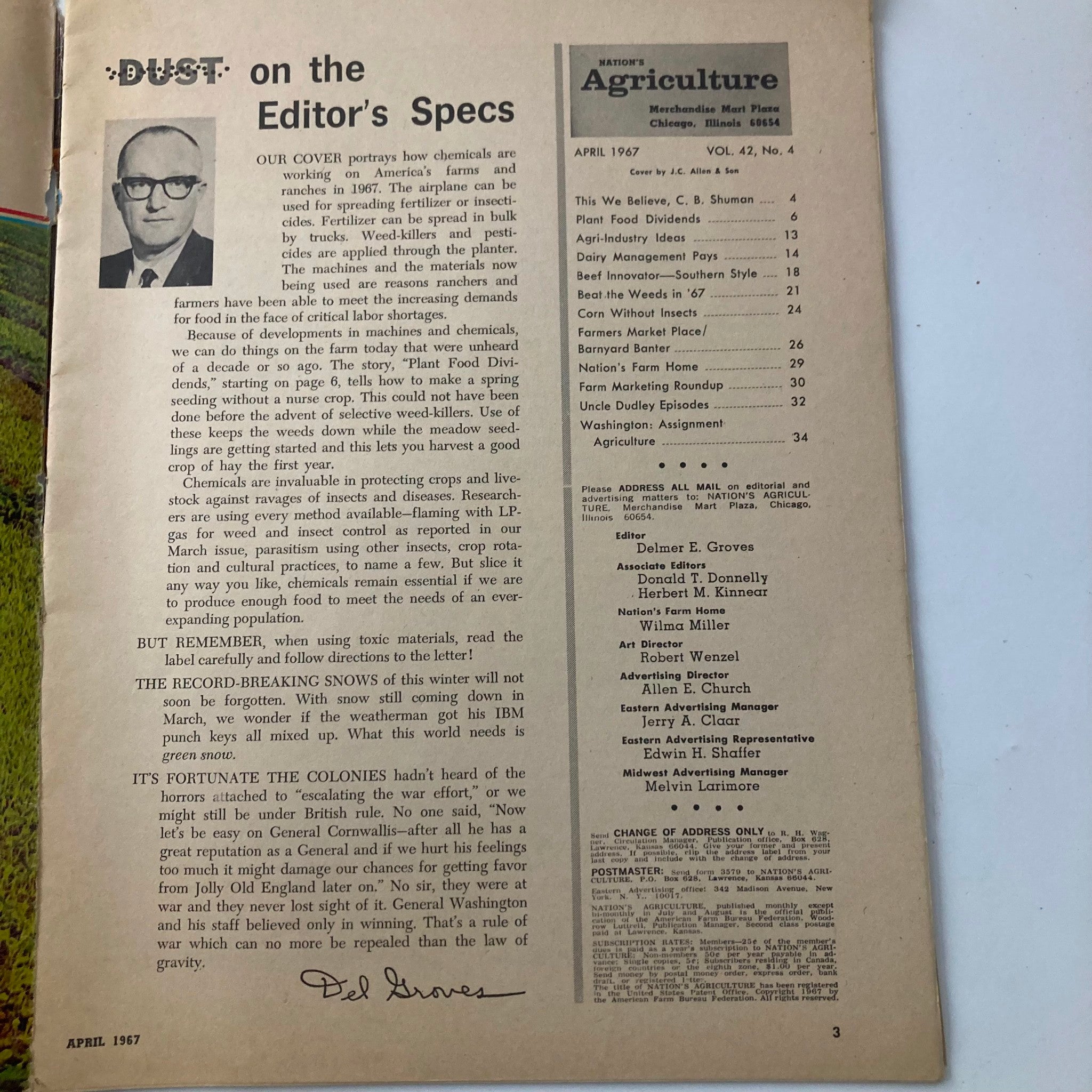 VTG Nation's Agriculture Magazine April 1967 Chemicals Mainline To Profits