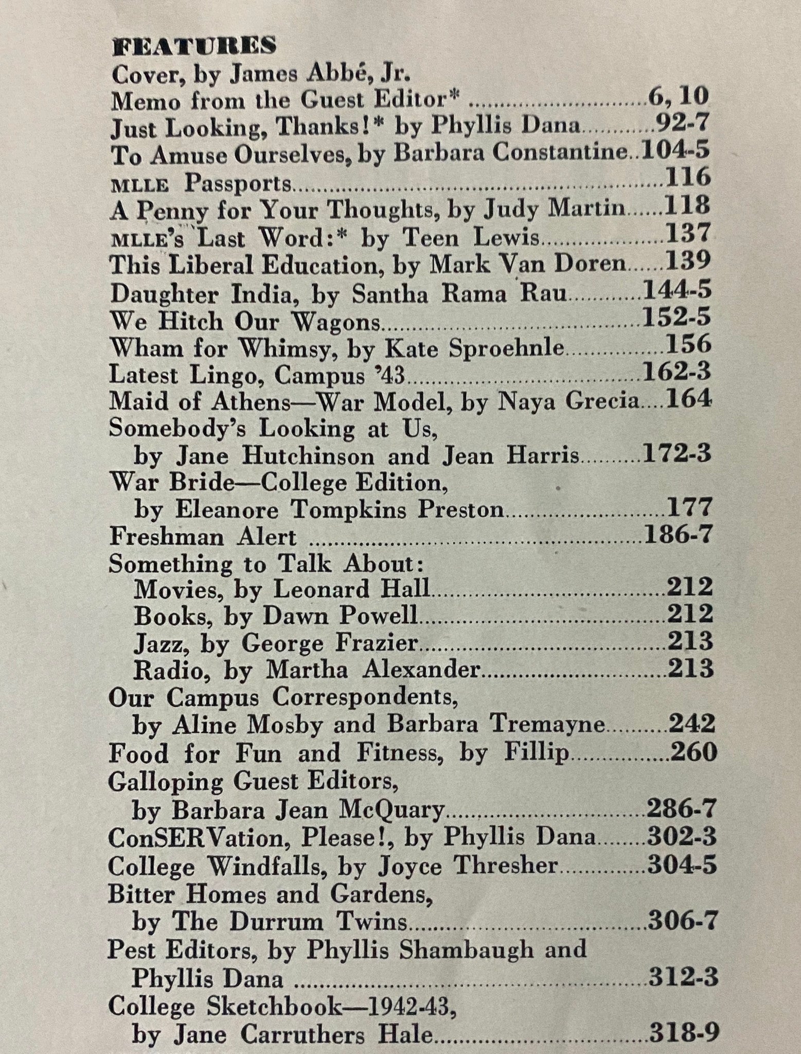 Mademoiselle Magazine August 1943 The College Number No Label