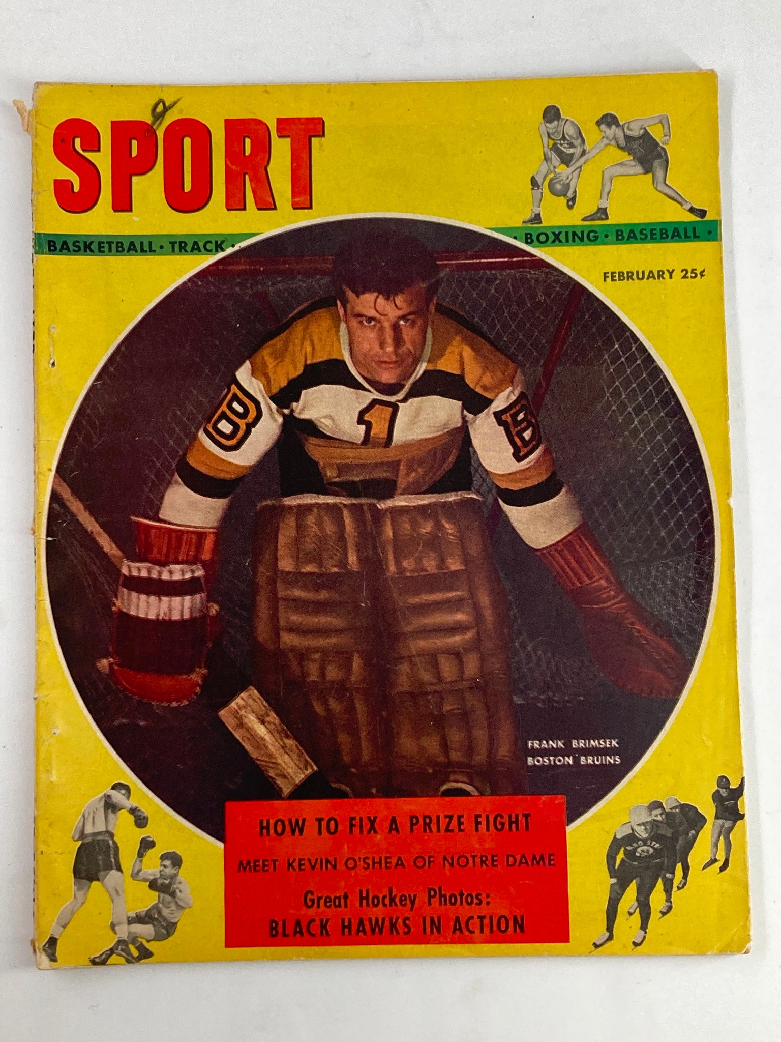 VTG Sport Magazine February 1948 Vol 4 #2 Frank Brimsek Boston Bruins No Label