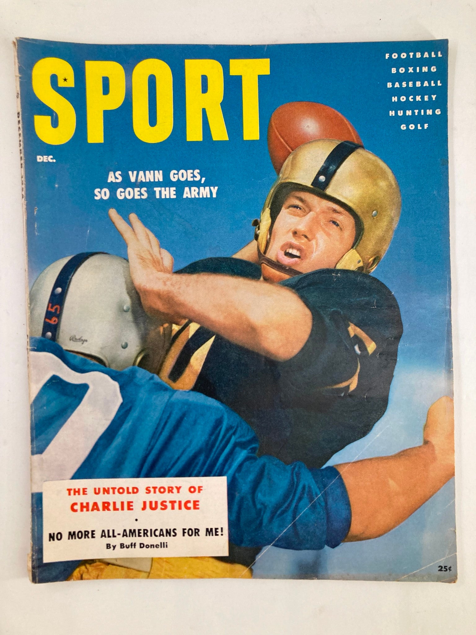 VTG Sport Magazine December 1954 Vol 17 #6 Charlie Justice Untold Story No Label