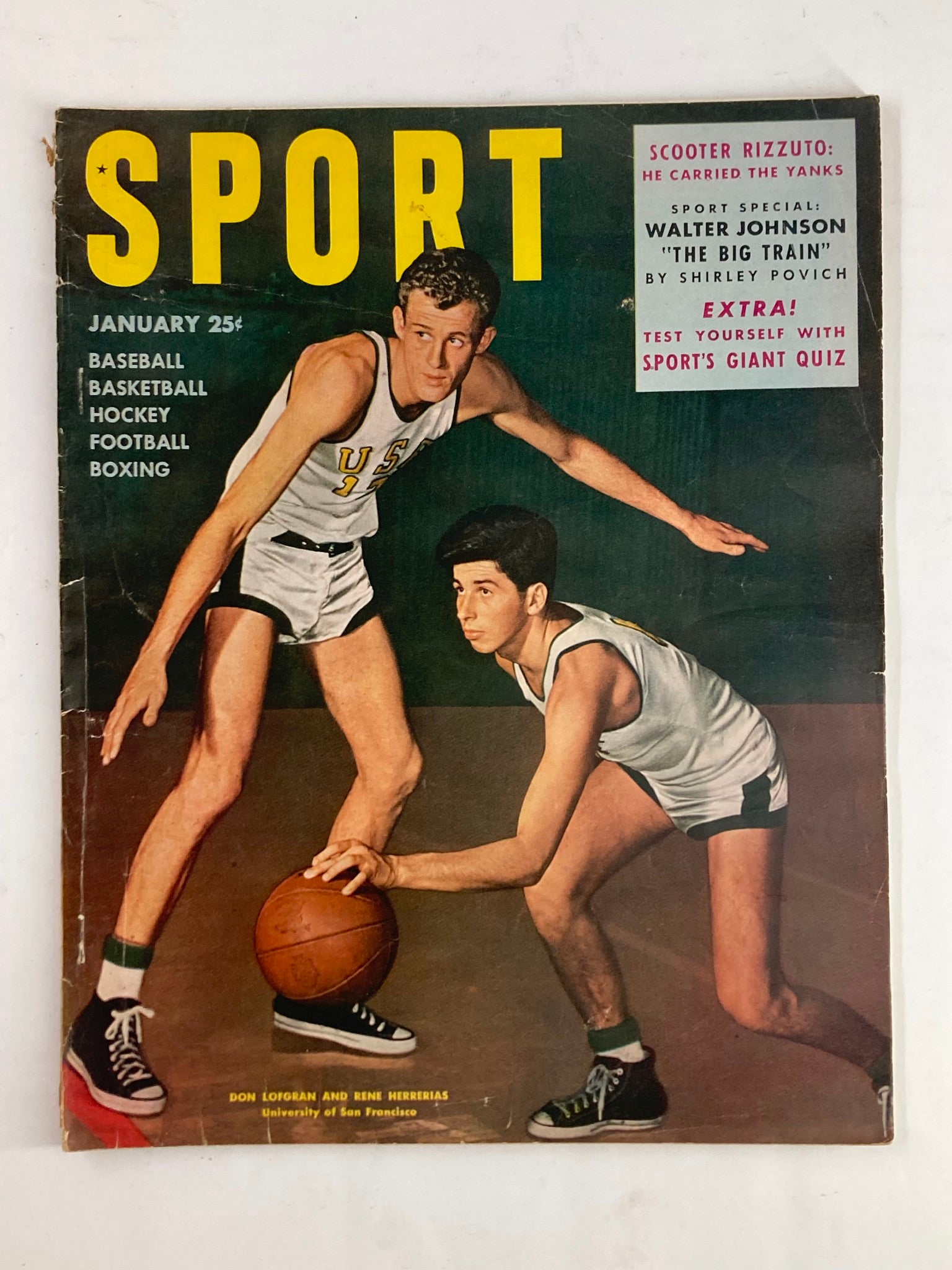 VTG Sport Magazine January 1950 Vol 8 Don Lofgran and Rene Herrerias No Label