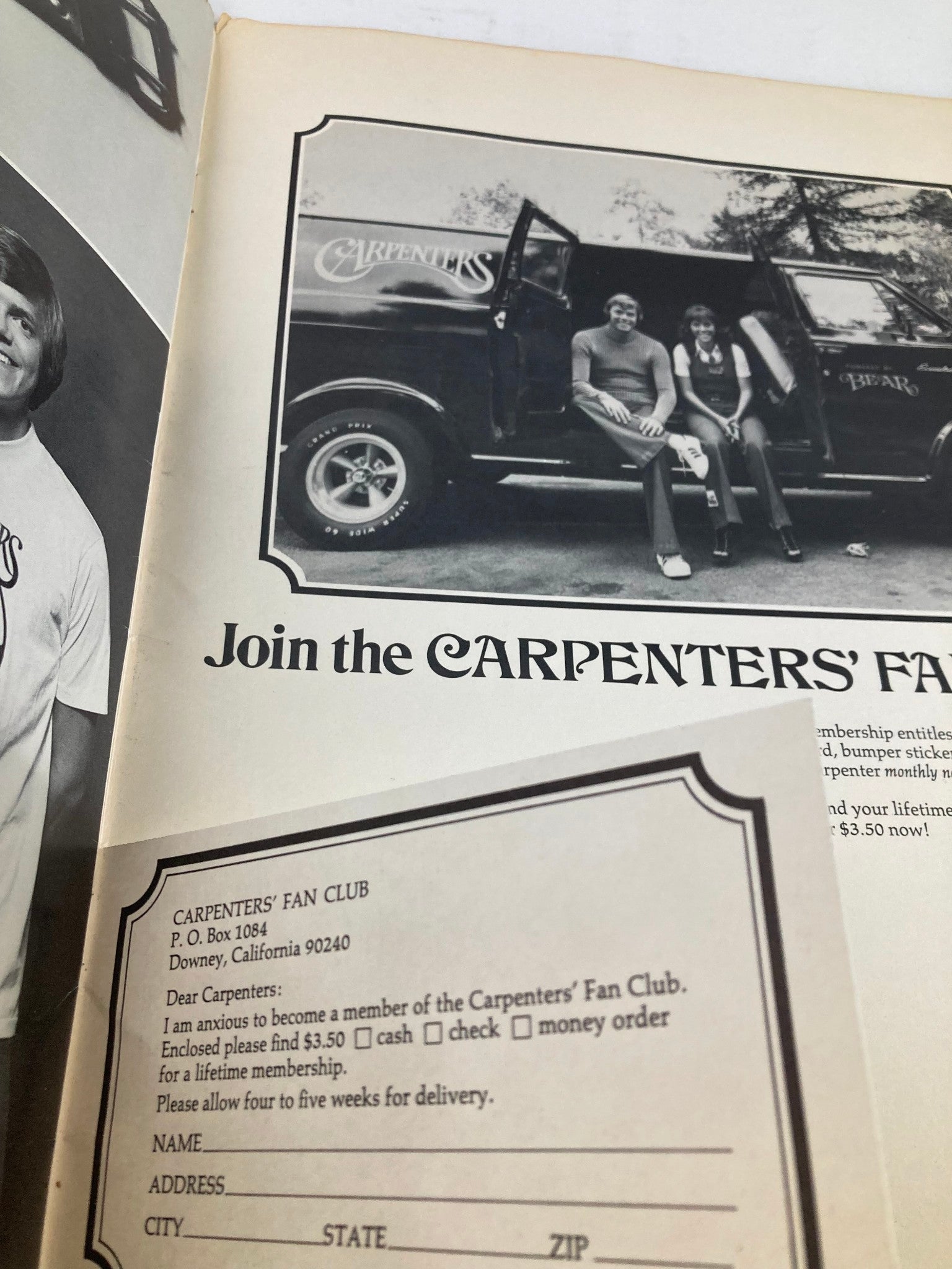 1972 Carpenters Fans Club Book Live in Australia