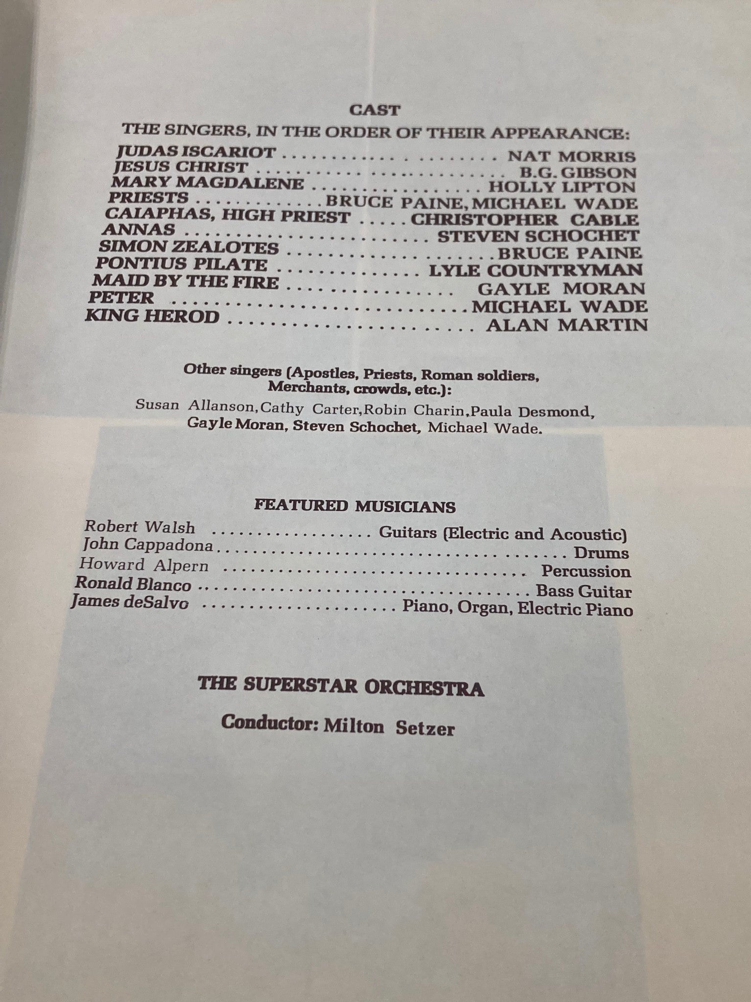 1970 Jesus Christ Superstar Souvenir Program and Libretto