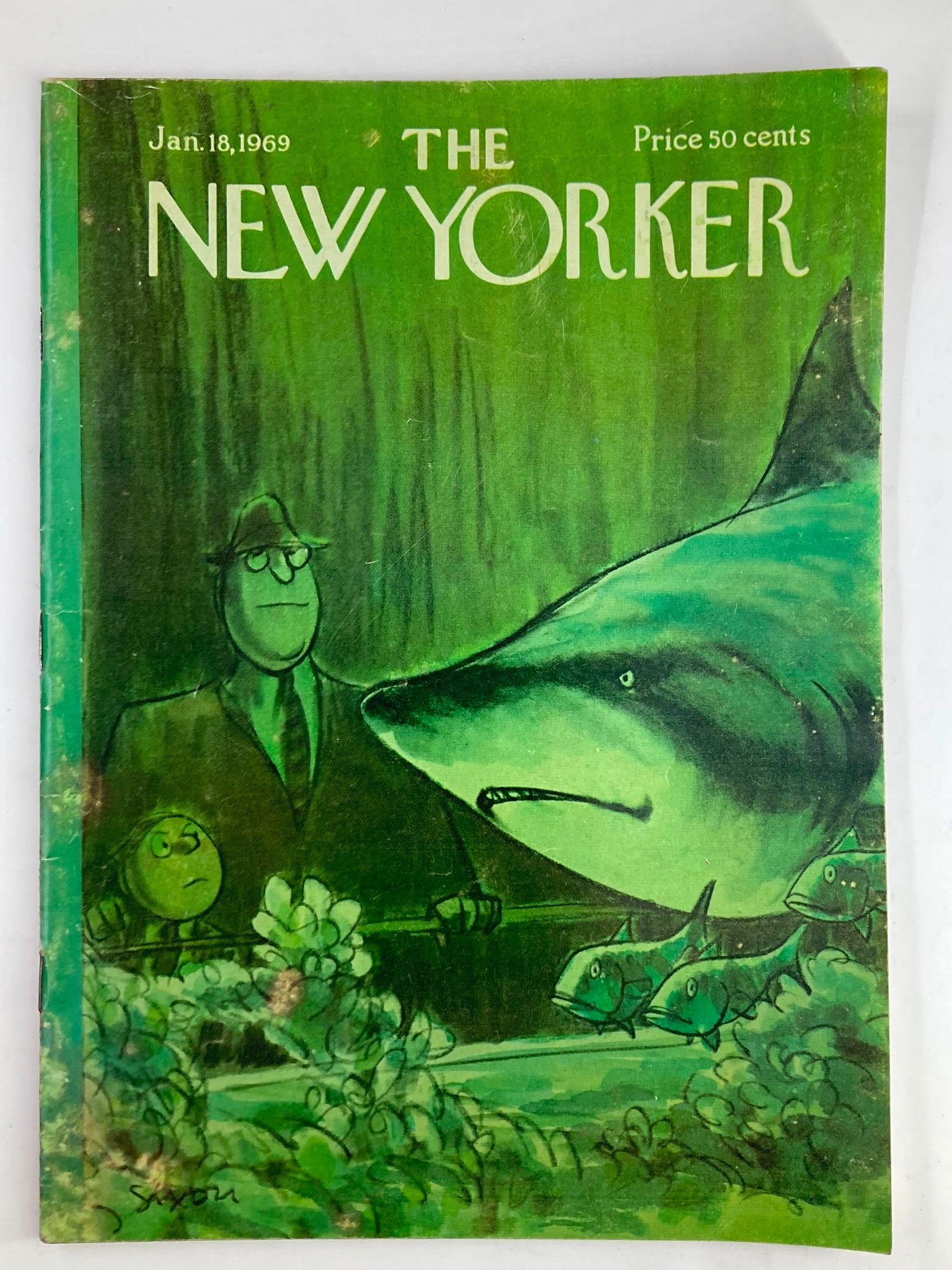 The New Yorker Full Magazine January 18 1969 Shark Tank by C. Saxon No Label