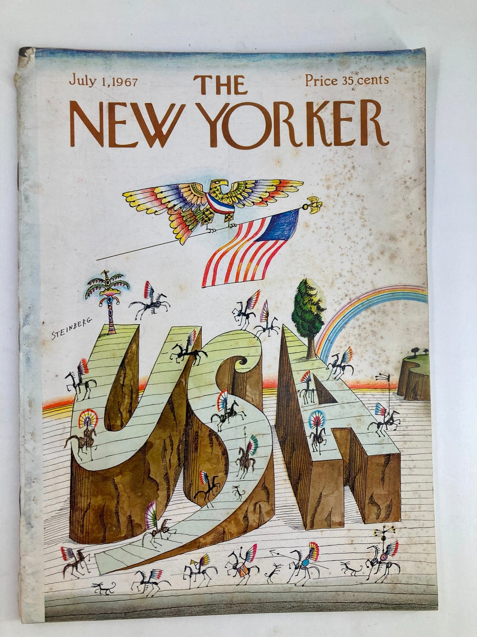 The New Yorker Full Magazine July 1 1967 The USA by Saul Steinberg No Label