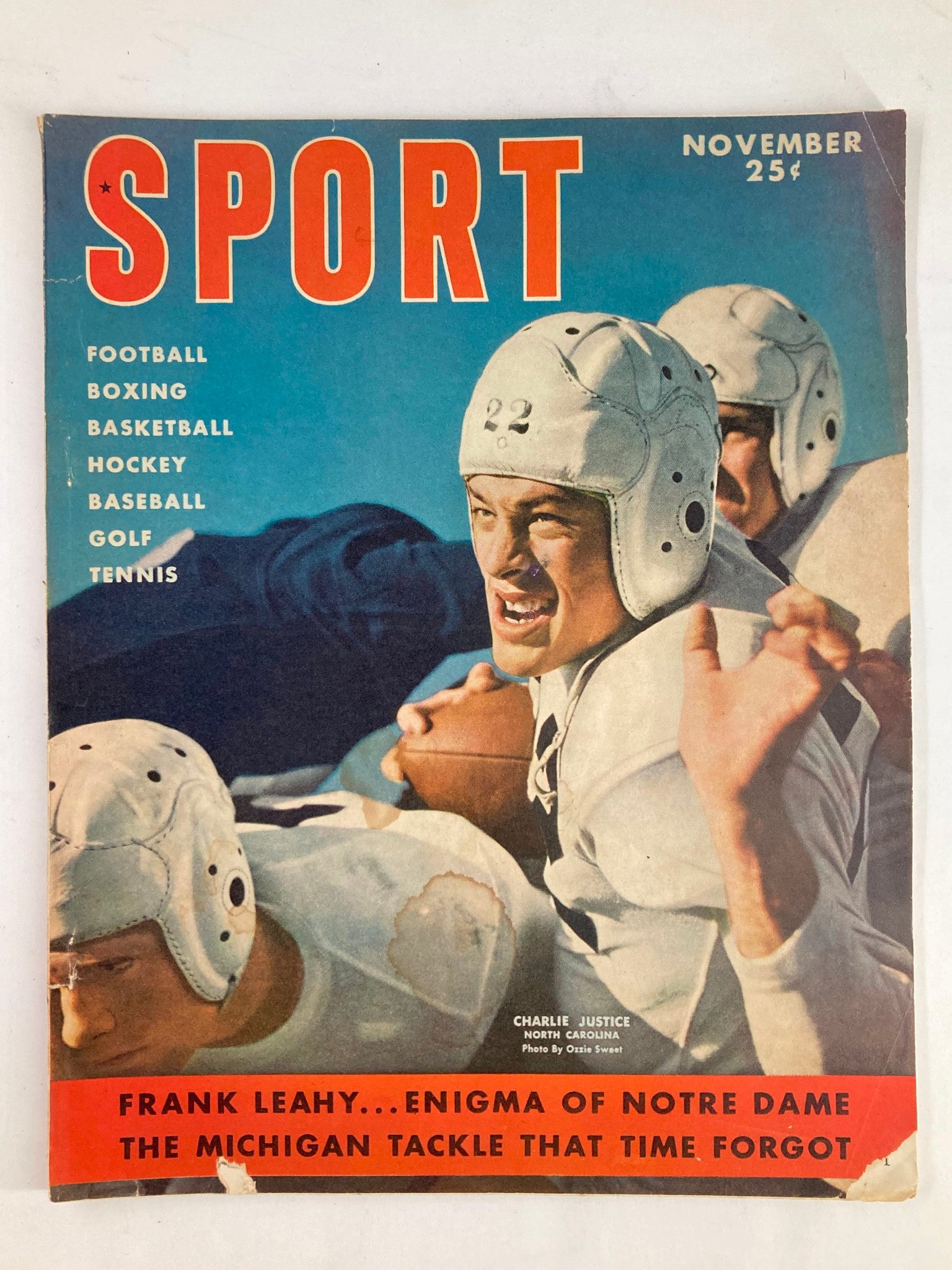 VTG Sport Magazine November 1949 Vol 7 #5 Charlie Justice No Label