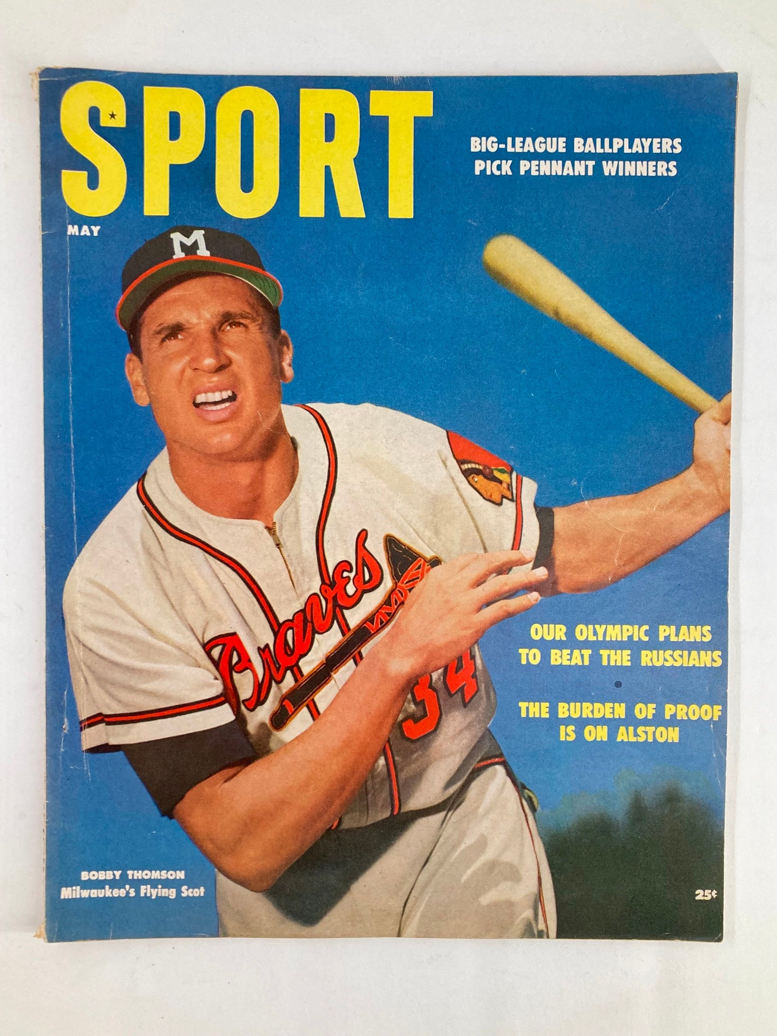 VTG Sport Magazine May 1955 Bobby Thomson Milwaukee's Flying Scot No Label